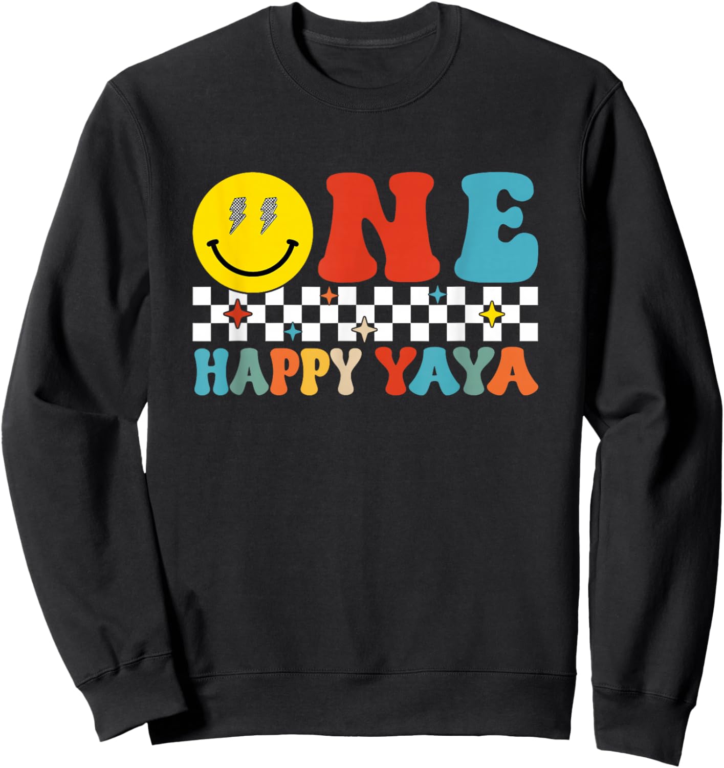 One Happy Dude Yaya 1st Birthday Family Matching Sweatshirt - Sweatshirt | Black