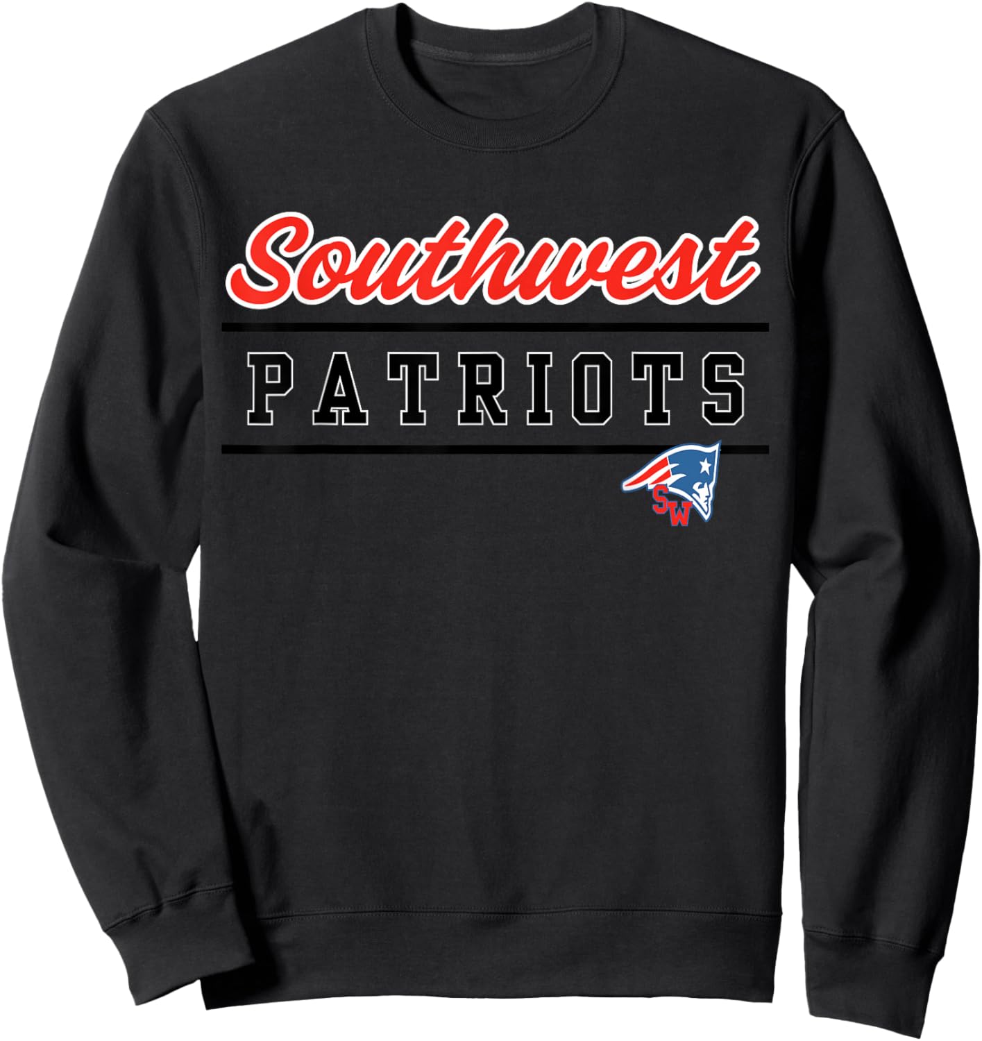 Southwest Magnet High School Patriots Lined Up Sweatshirt - Sweatshirt | Black