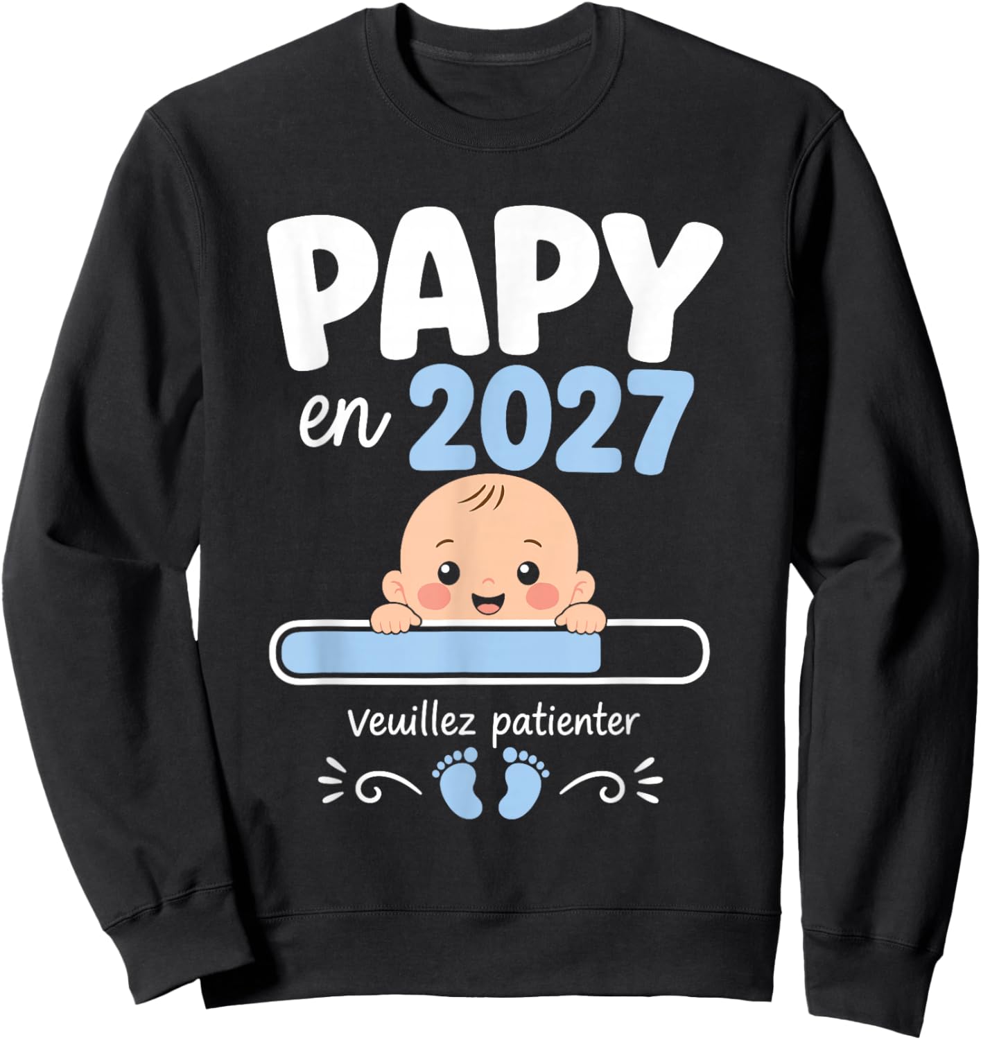 Futur Papy en 2026 Cadeau Annonce Grossesse Grand-Père Sweatshirt - Sweatshirt | Black