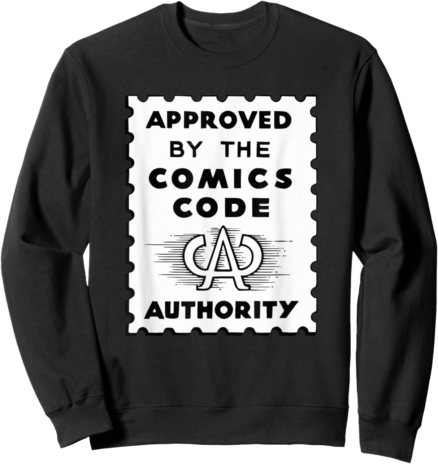 Vintage Comic Code Authority print for Comic Lovers Sweatshirt - Sweatshirt | Black