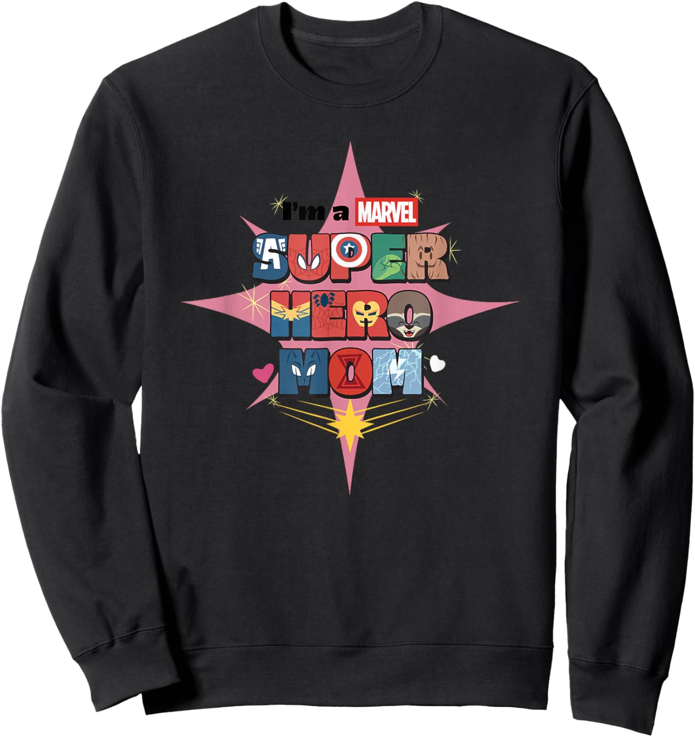 Marvel Comics Avengers Mother's Day I'm A Super Hero Mom Sweatshirt - Sweatshirt | Black