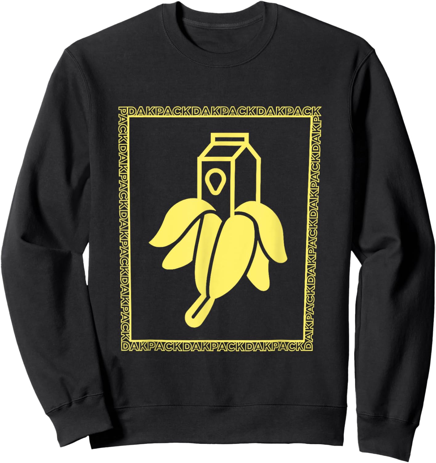 Milky Banana Funny Text Dakpack Vintage Women Kids Sweatshirt - Sweatshirt | Black