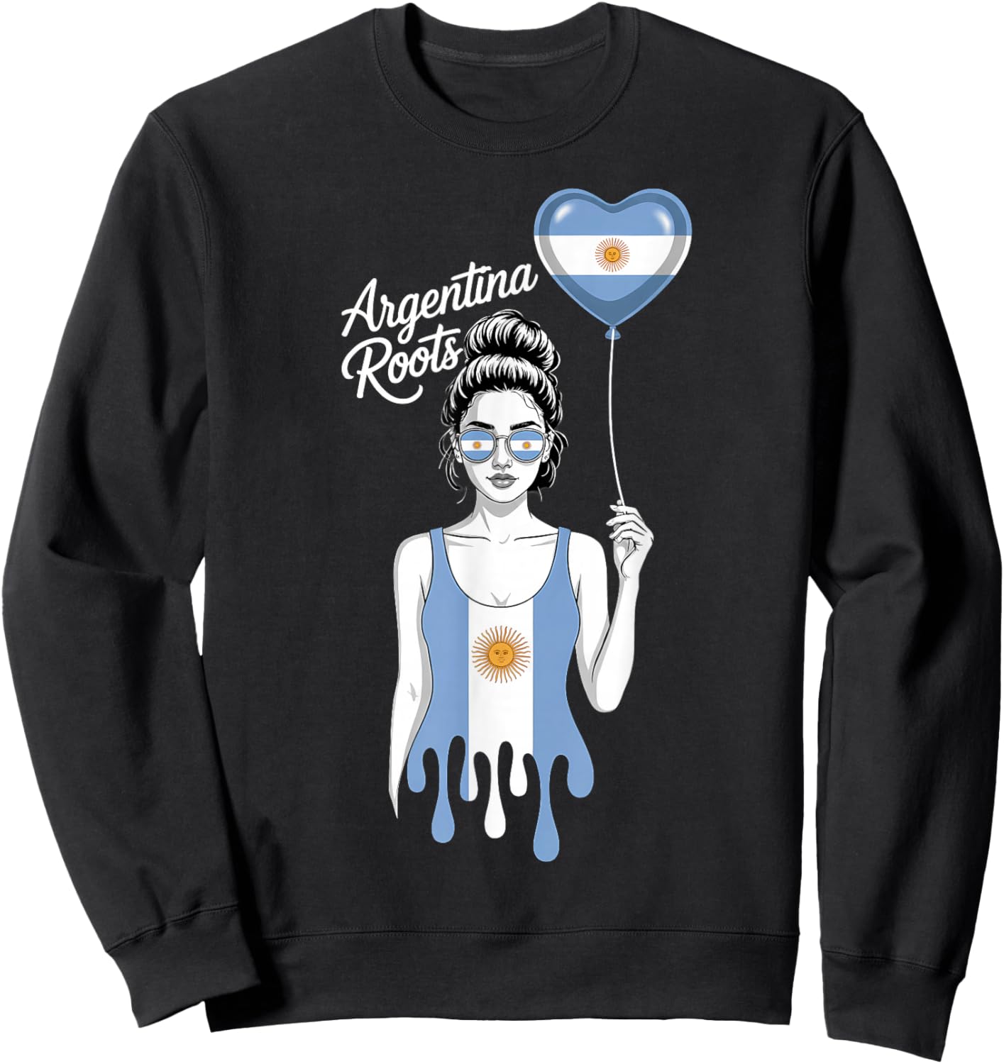 Argentina Pride Argentinian Flag Sweatshirt - Sweatshirt | Black