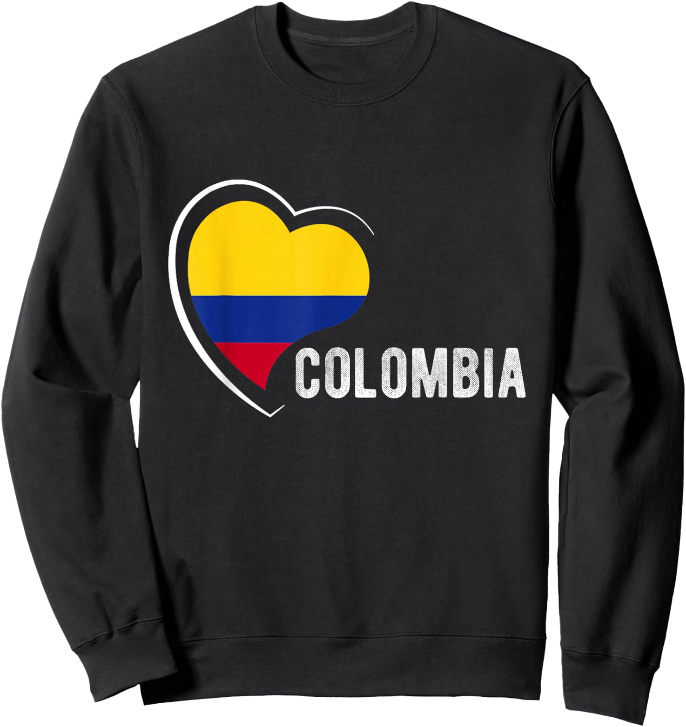 Colombia National Pride Heart Flag Colombian National Sweatshirt - Sweatshirt | Black