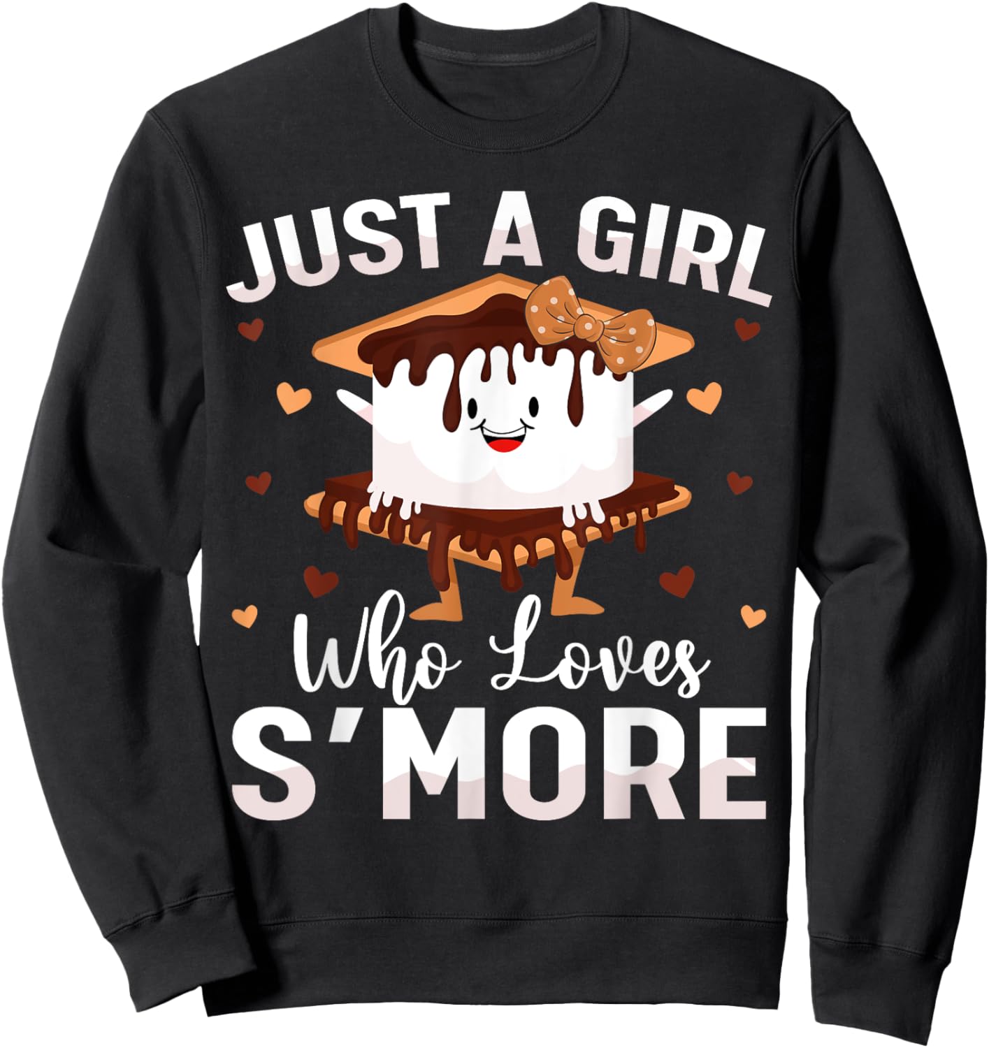 Marshmallow S’more Camping Just A Girl Who Loves S’more Sweatshirt - Sweatshirt | Black