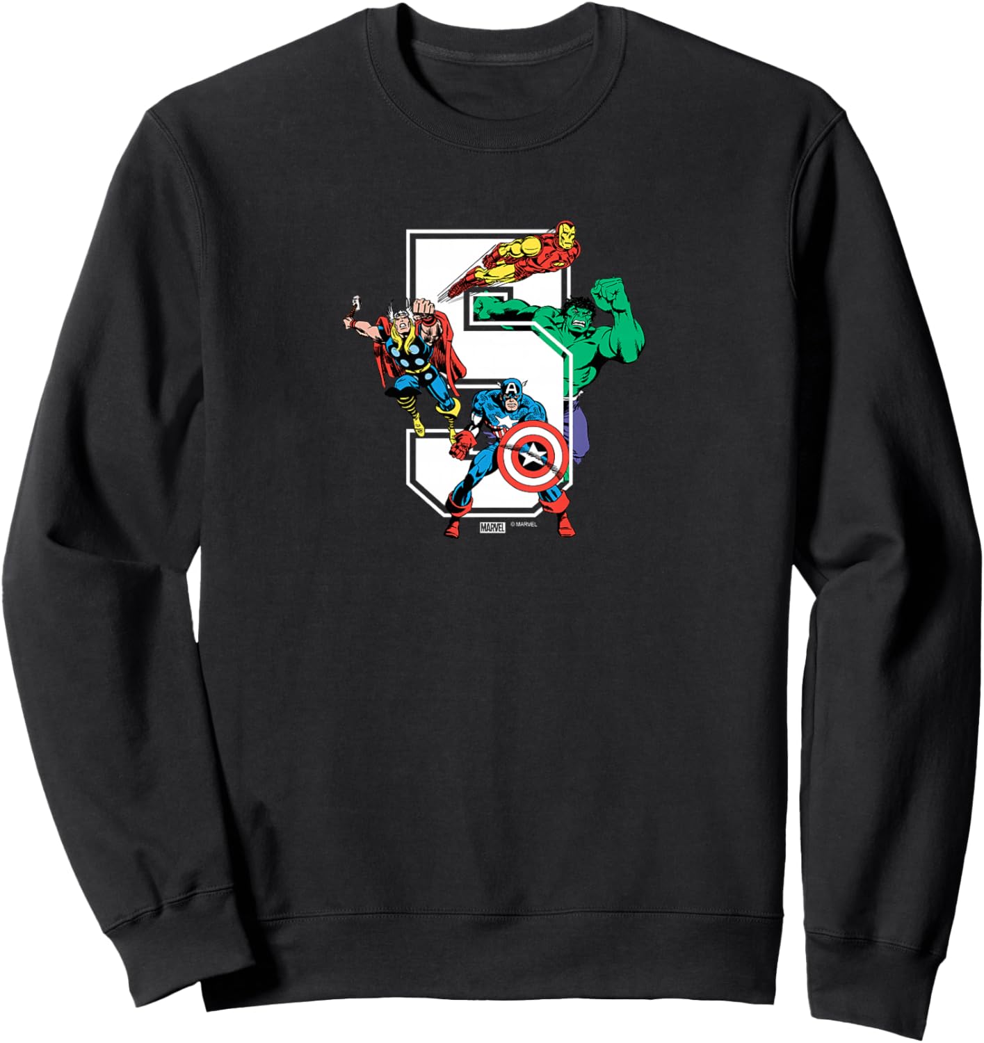 Kids Marvel - Avengers 5th Birthday Sweatshirt - Sweatshirt | Black