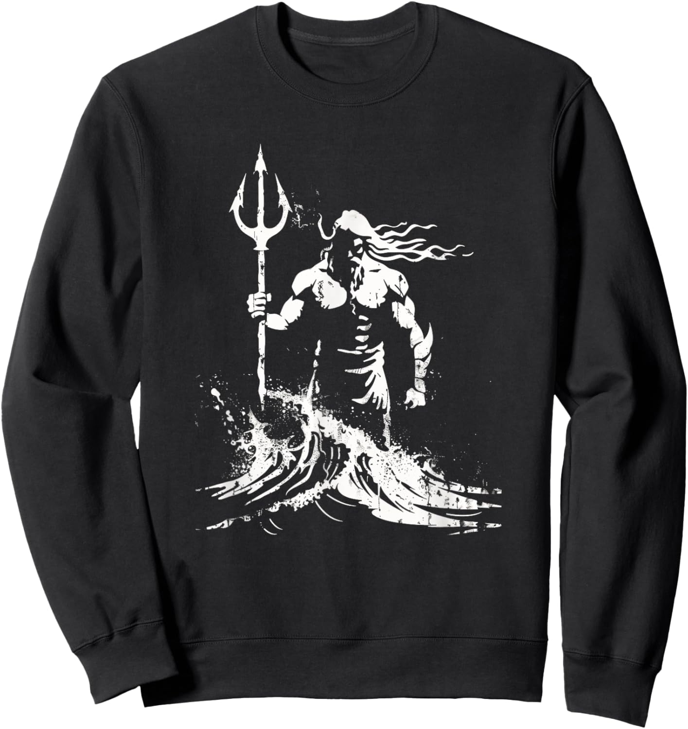 Poseidon Symbol Trident Greek God Neptune Sea god Sweatshirt - Sweatshirt | Black