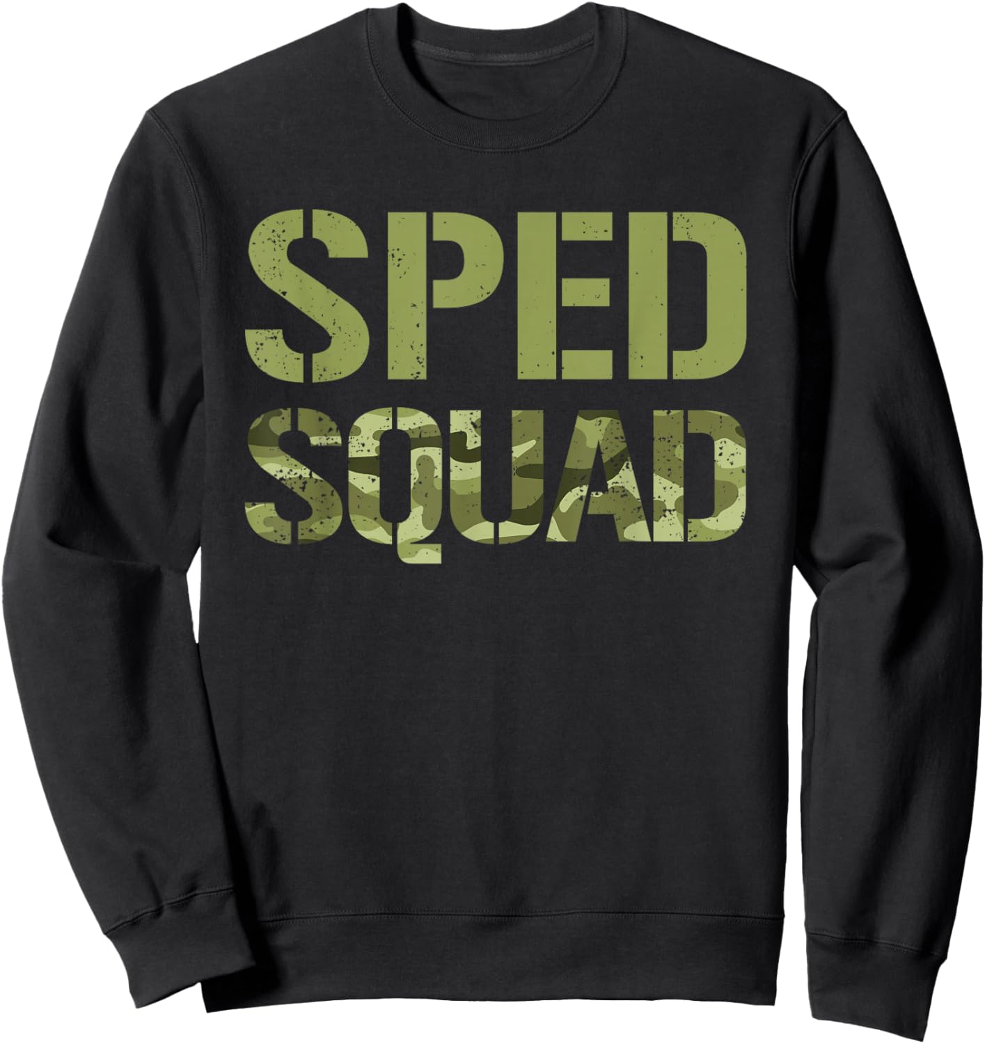 Camo Special Education Camouflage Retro Camo SPED Squad Sweatshirt - Sweatshirt | Black