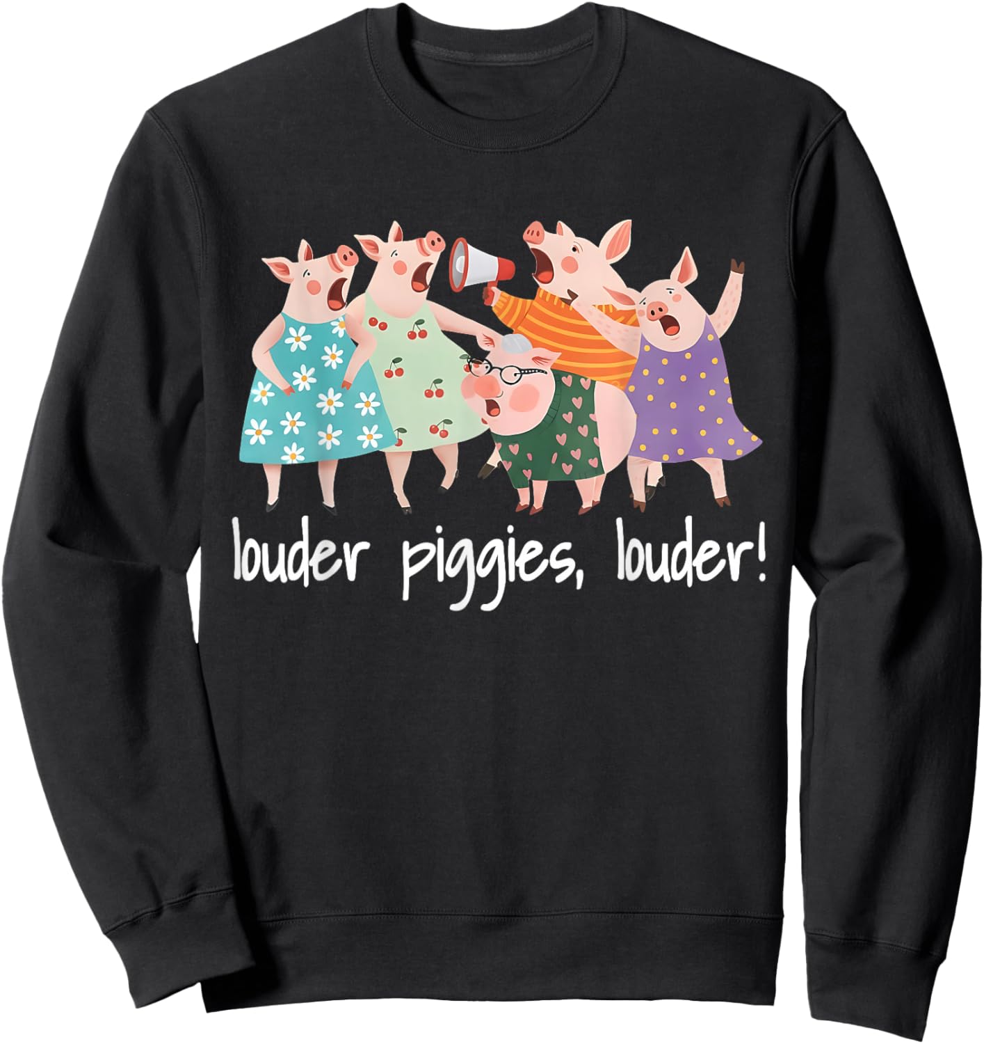 Louder Piggies Louder Sweatshirt - Sweatshirt | Black