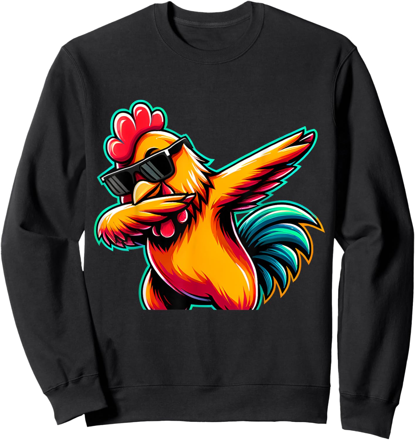 Cute Chicken Lover Men Women Youth Kids Boys Dabbing Chicken Sweatshirt - Sweatshirt | Black