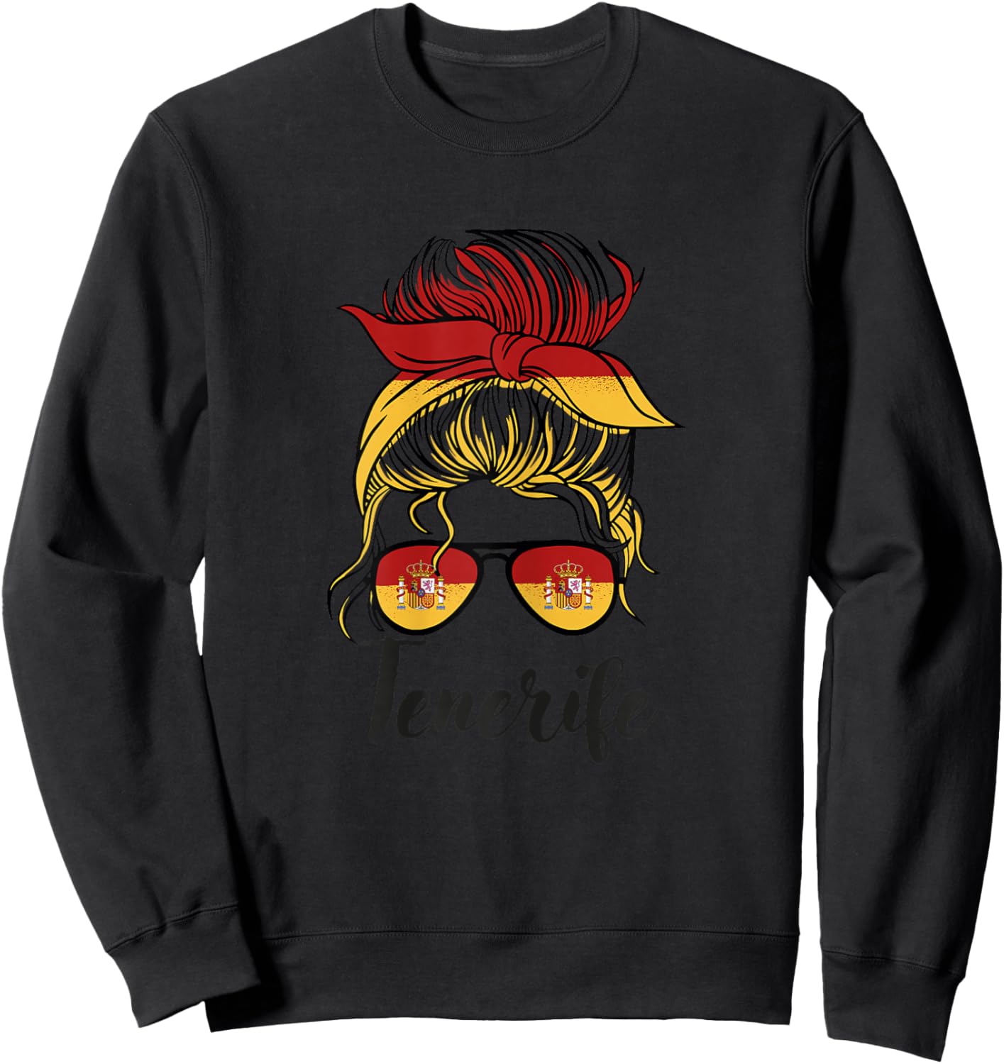 Tenerife Girl, Spanish Flag Spain Sweatshirt - Sweatshirt | Black