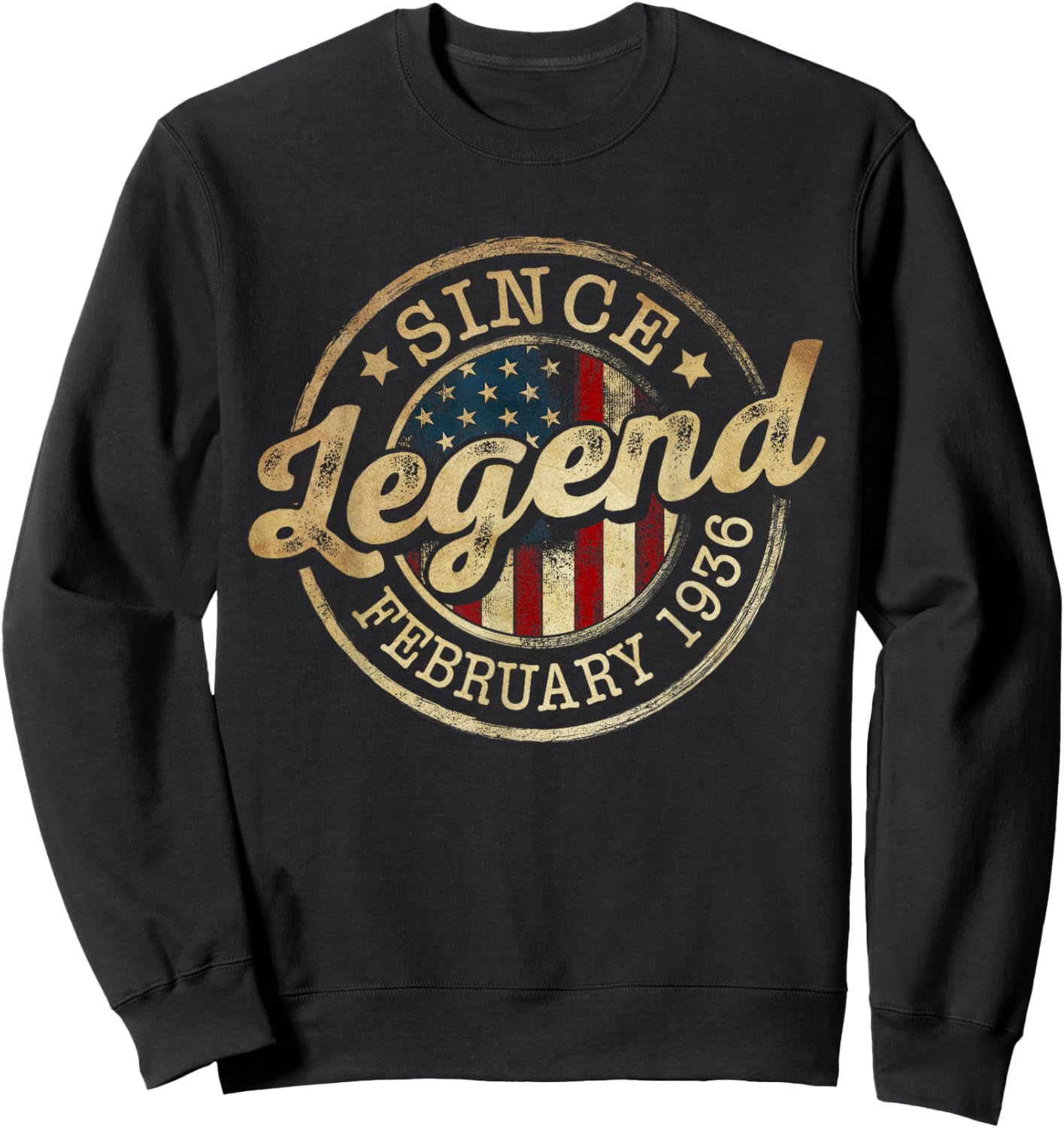 Legend Since February 1936 Vintage 90th Birthday Classic Sweatshirt - Sweatshirt | Black