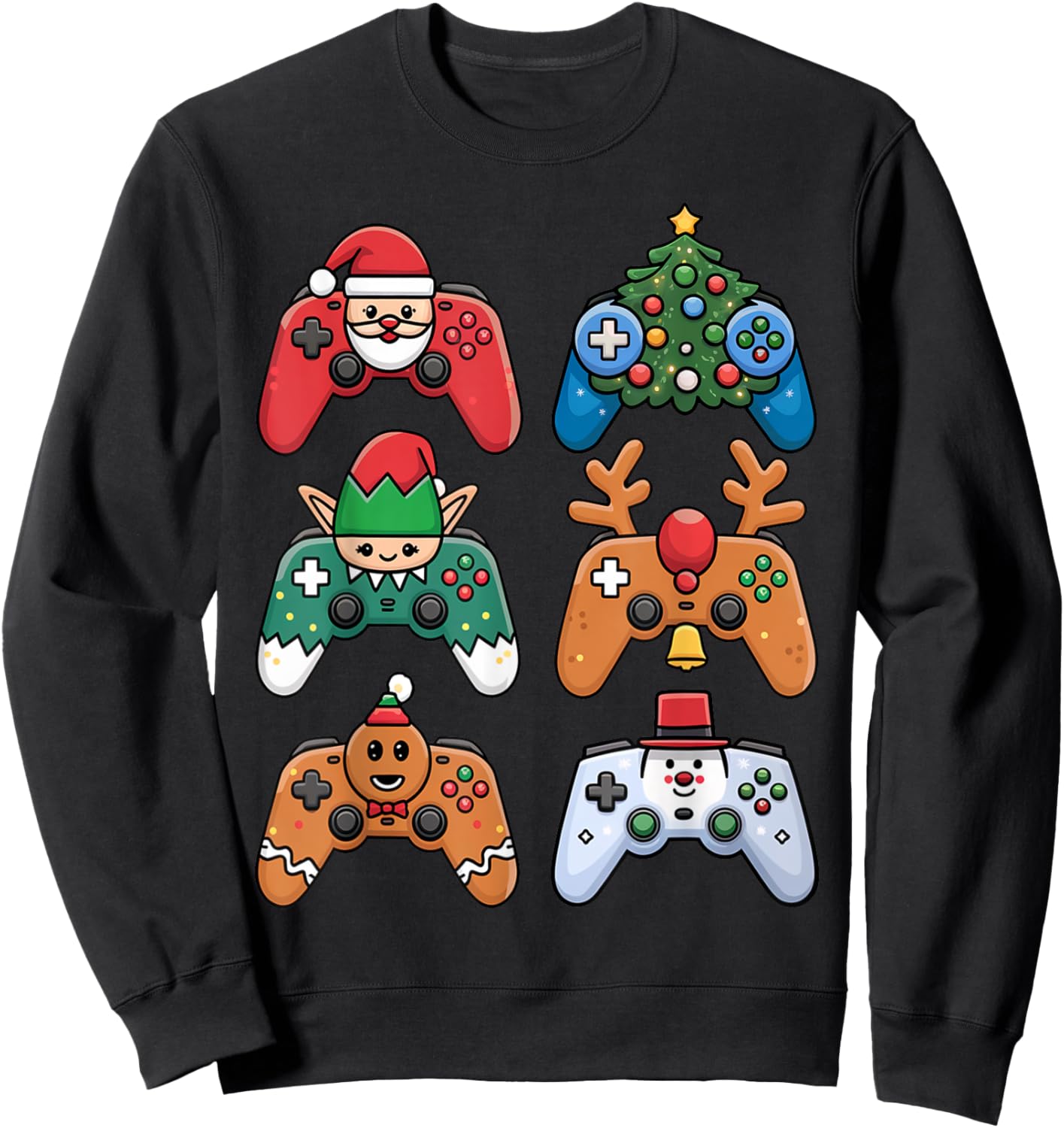 Christmas Video Gamer Controller Xmas Gaming Men Boys Kids Sweatshirt - Sweatshirt | Black