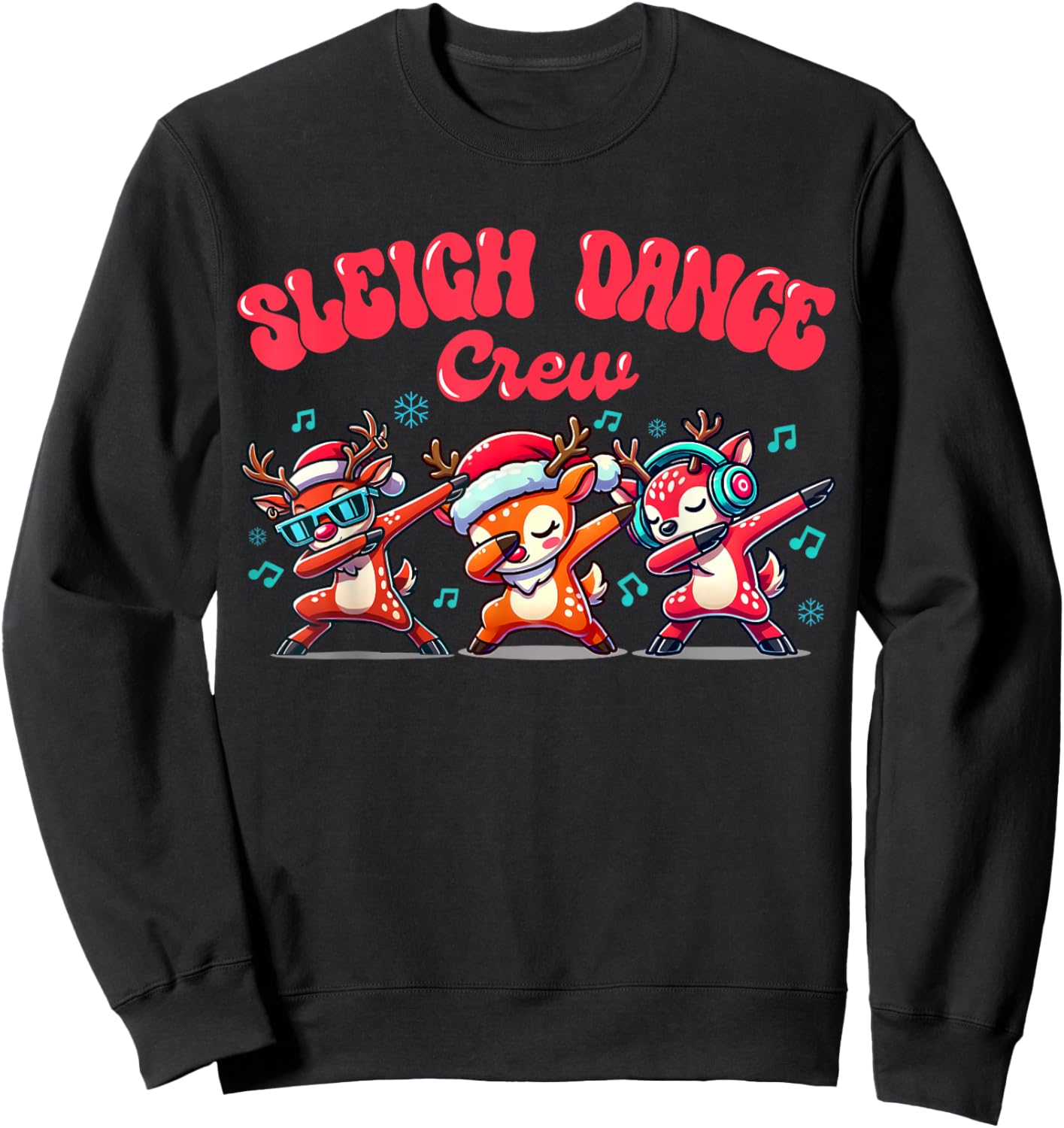 Christmas Sleigh Dance Crew Boy Hip Hop Reindeer Dabbing Sweatshirt - Sweatshirt | Black