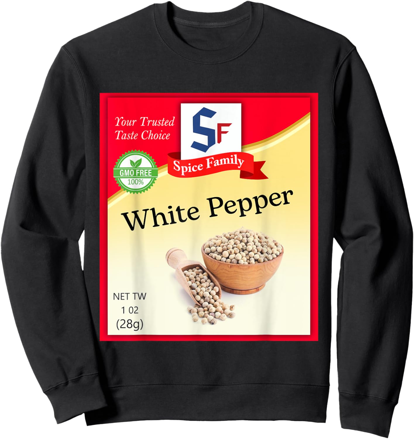 White Pepper Condiment Costume Holiday Spice Costumes Sweatshirt - Sweatshirt | Black