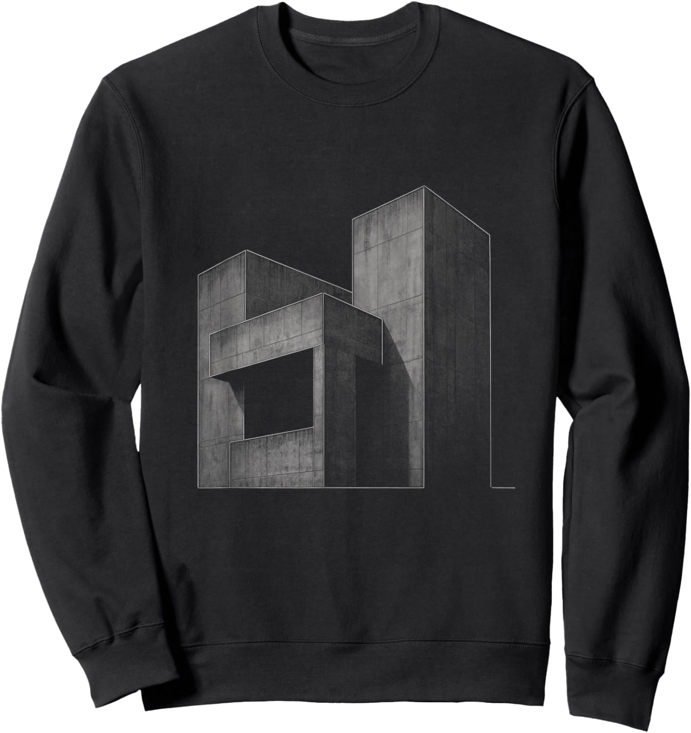 Brutalist Architecture (Graphics, Streetwear Urban Minimal) Sweatshirt - Sweatshirt | Black