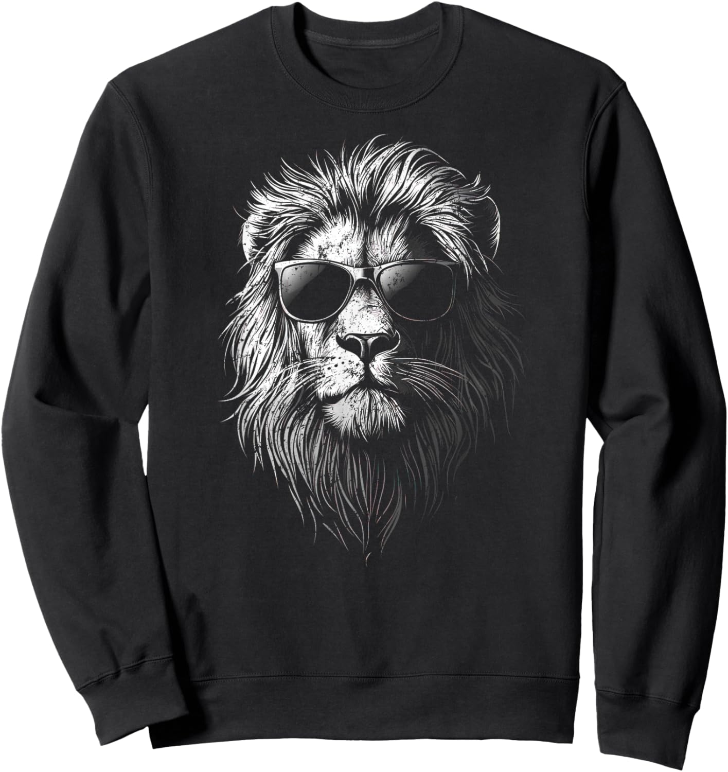 Lion Wearing Sunglasses – Fun for All Ages Sweatshirt - Sweatshirt | Black