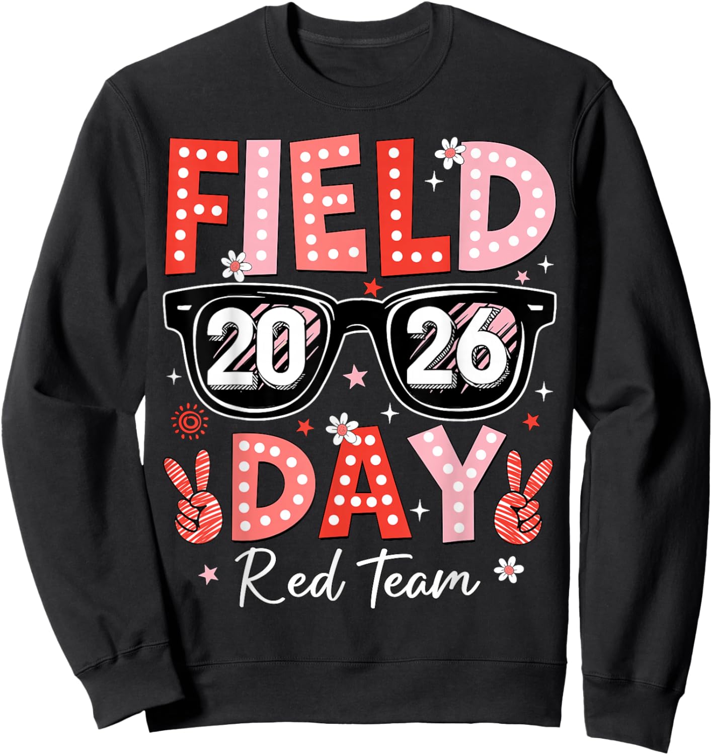 Field Day 2026 Red Team Color Game Competition Boy Girl Kid Sweatshirt - Sweatshirt | Black