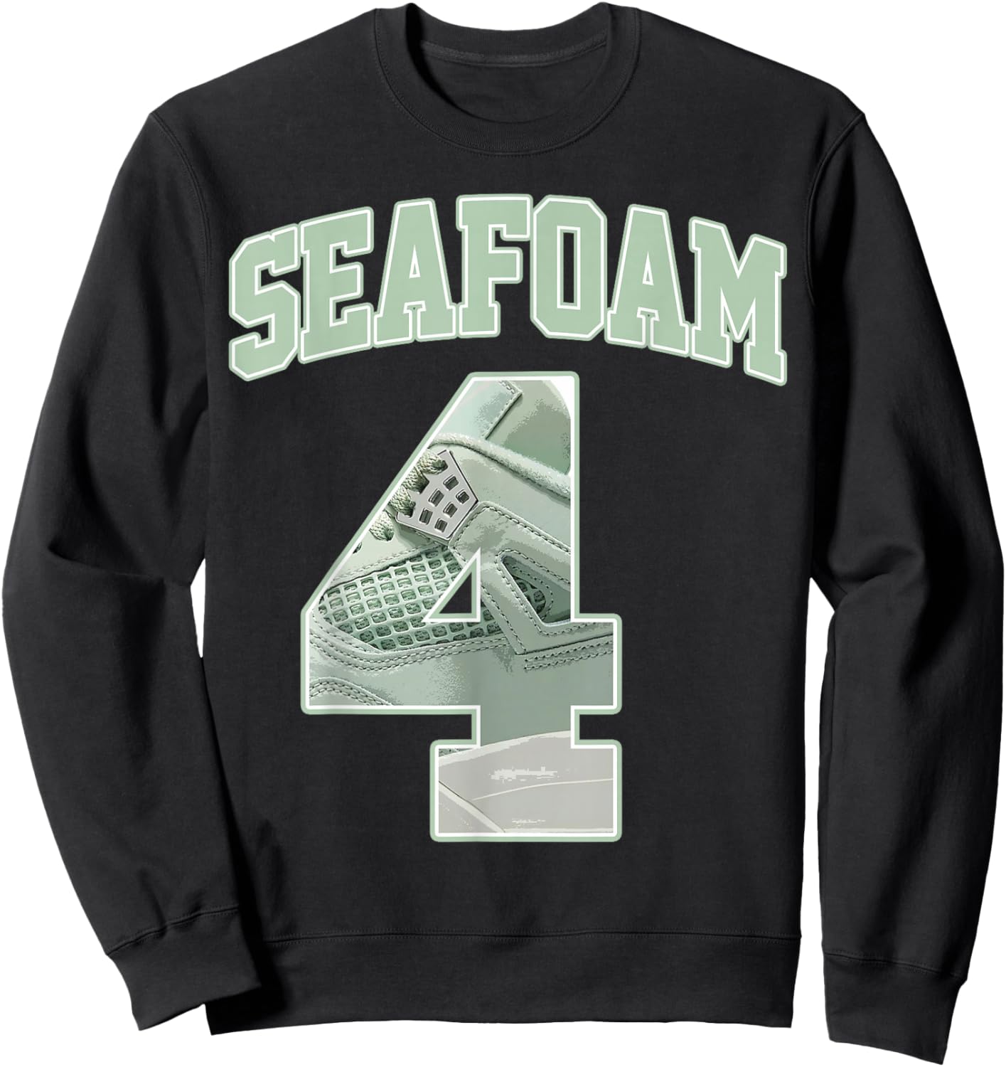 Number 4 Seafoam Abundance 4s Matching Women Sweatshirt - Sweatshirt | Black