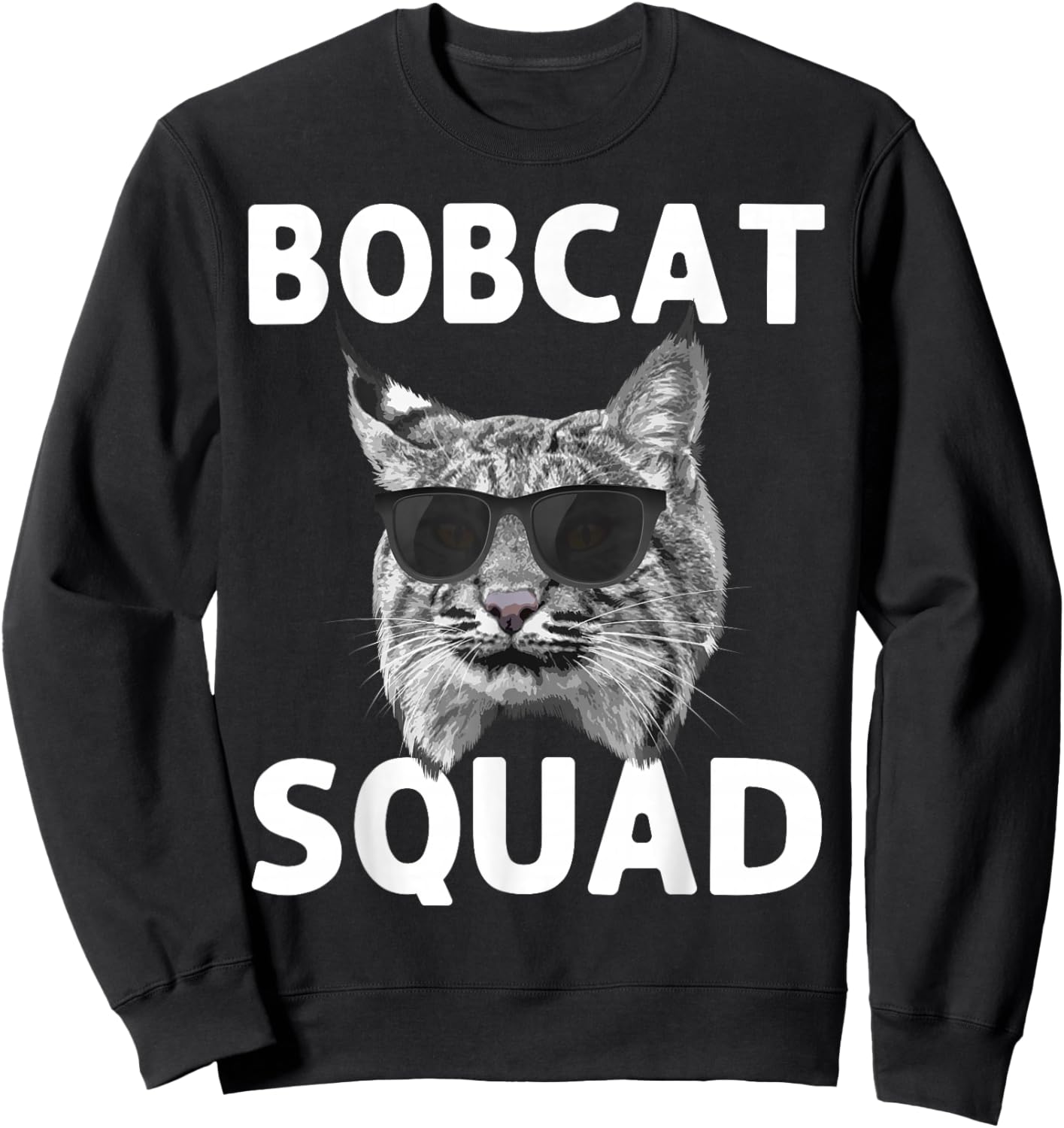 Best Bobcat Art Women Kids Bobcat Animal Cat Bobcat Sweatshirt - Sweatshirt | Black