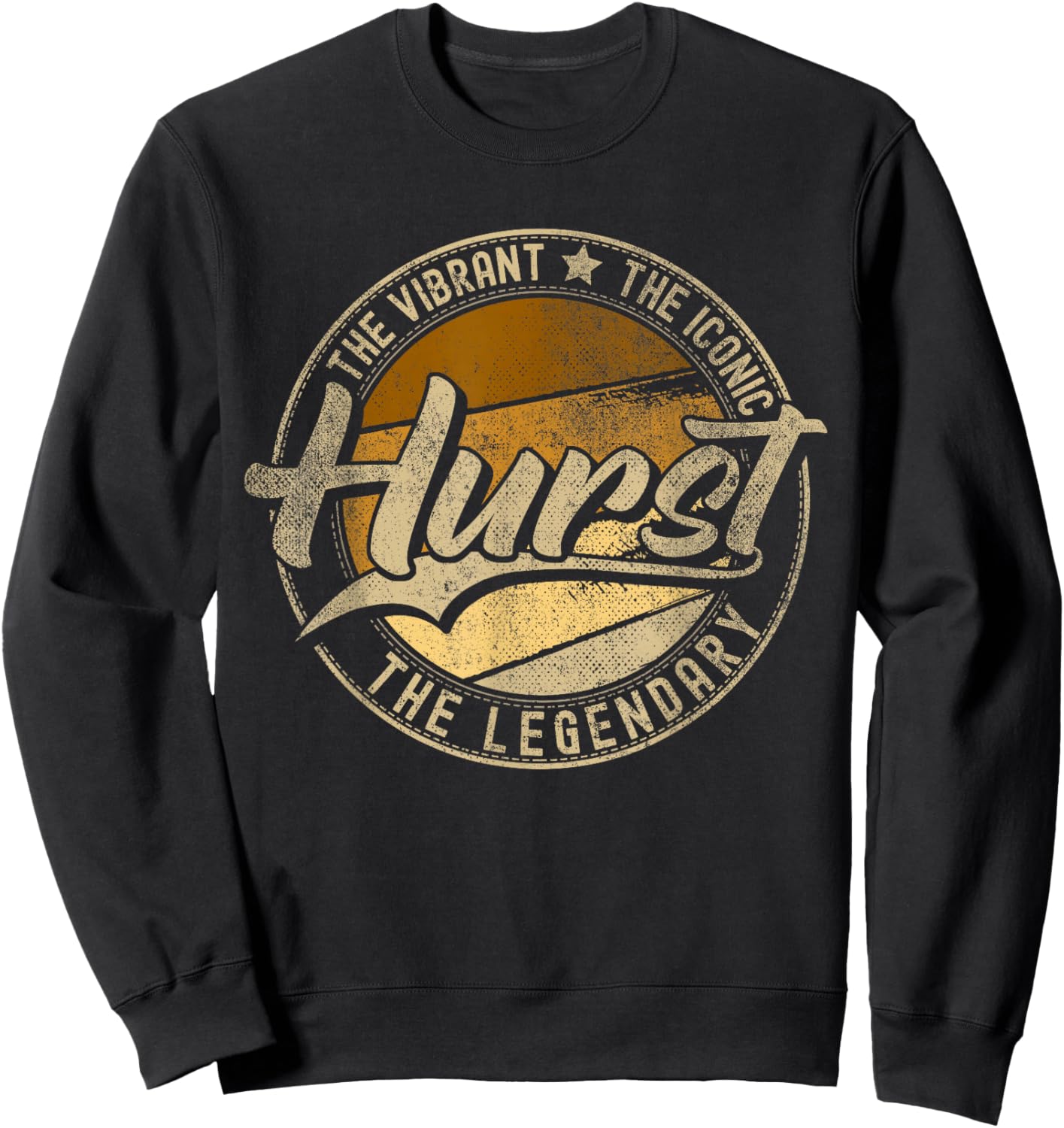 Hurst TX | Texas Vintage Distressed Sweatshirt - Sweatshirt | Black