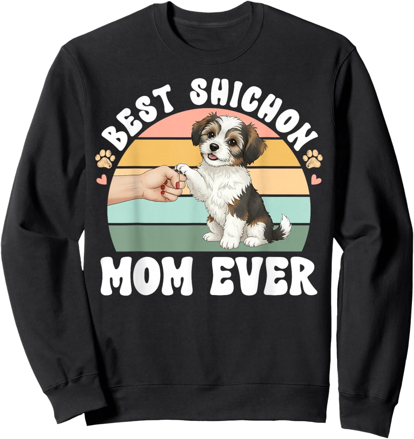 Best Shichon Mom Ever Zuchon Owner Zuchon Lover Sweatshirt - Sweatshirt | Black