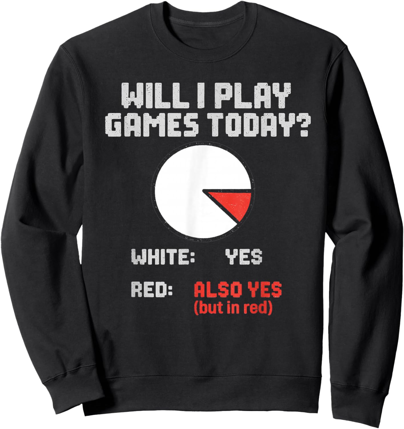 Funny Gamer Pie Chart Will I Play Video Games Today Yes Sweatshirt - Sweatshirt | Black