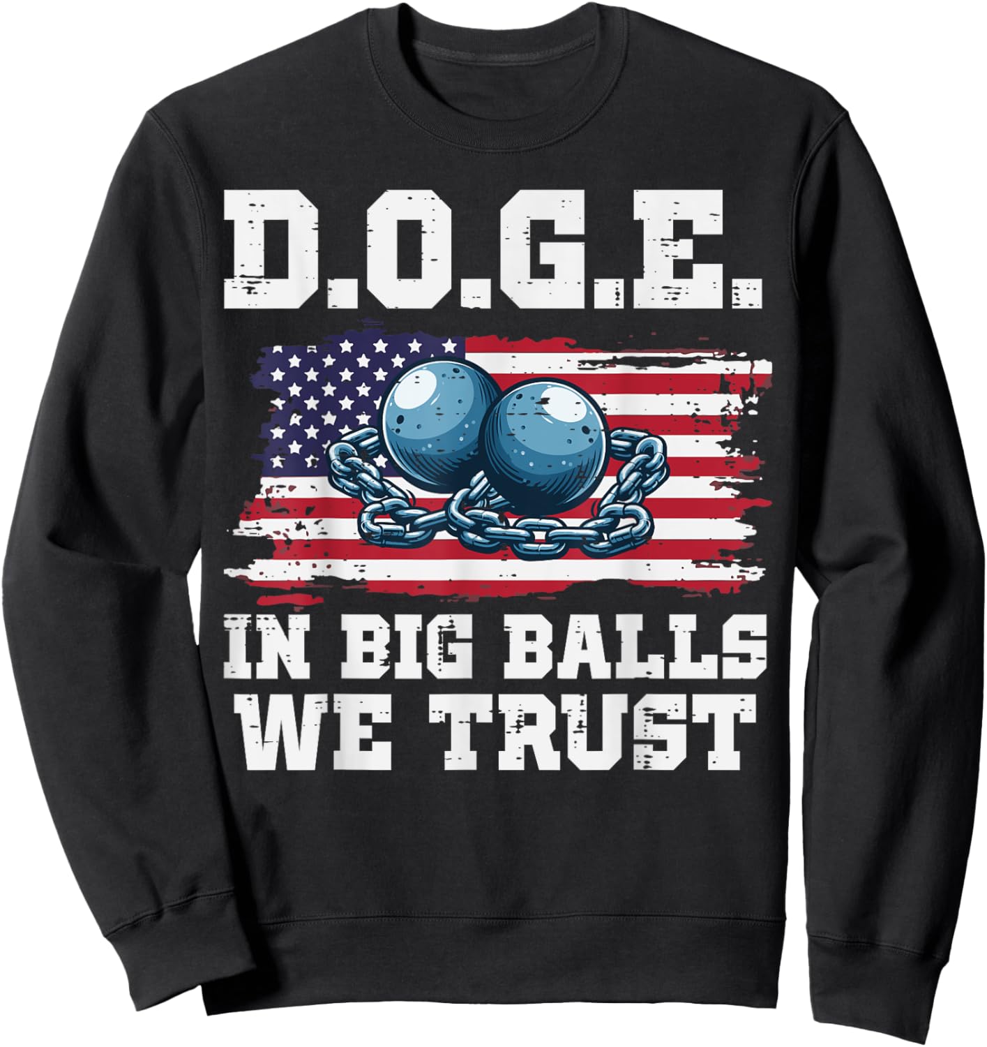 Doge In Big Balls We Trust Dept Of Govt Efficiency Men Women Sweatshirt - Sweatshirt | Black