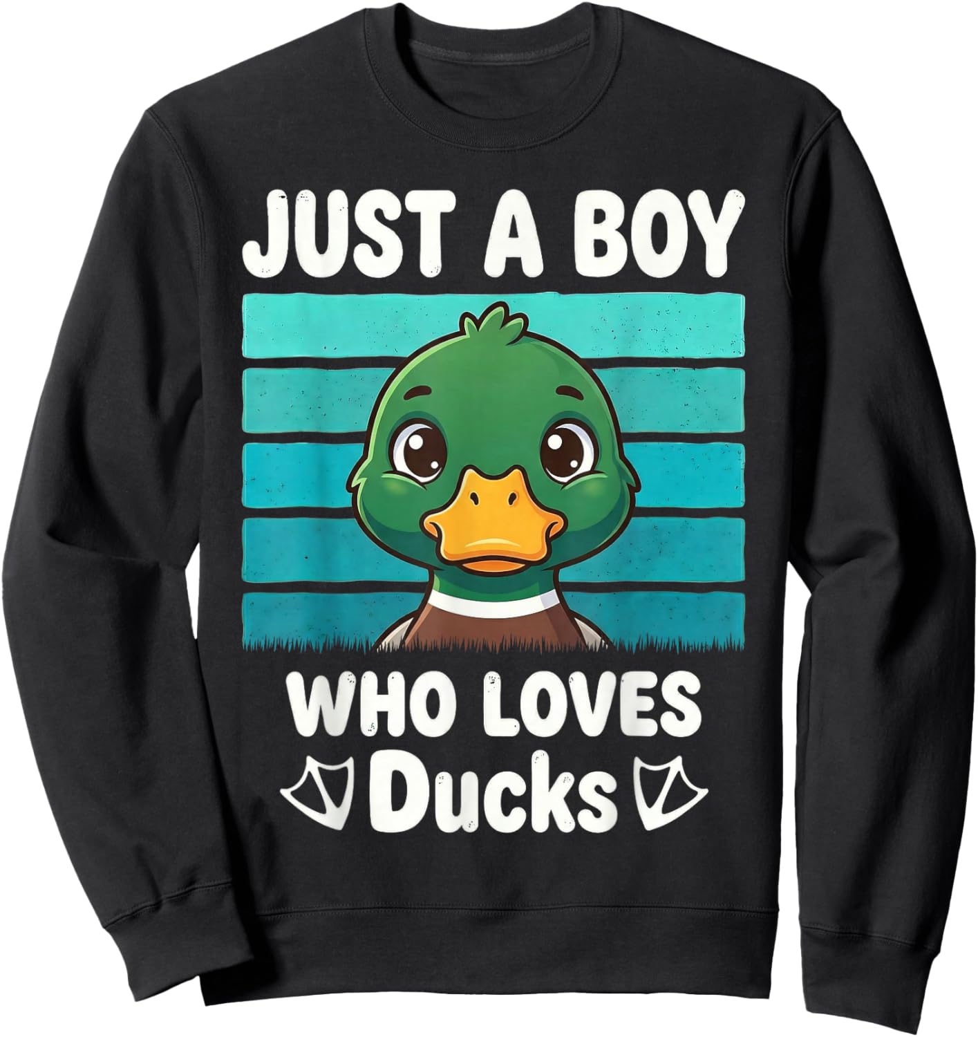 Just a Boy Who Loves Ducks Funny Duck Lover Kids Boys Sweatshirt - Sweatshirt | Black