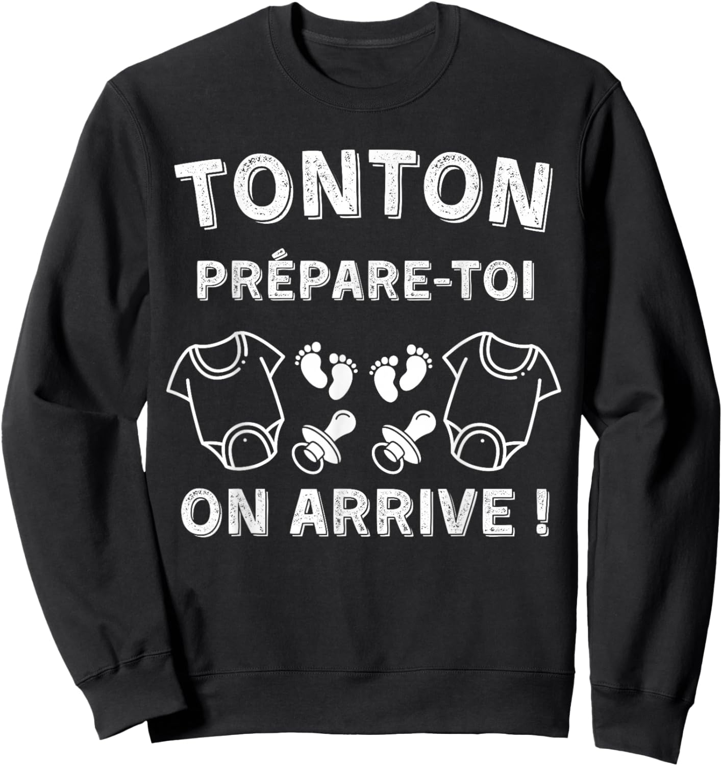 Tonton de Jumeaux - Original Gift Announcement Pregnancy Sweatshirt - Sweatshirt | Black