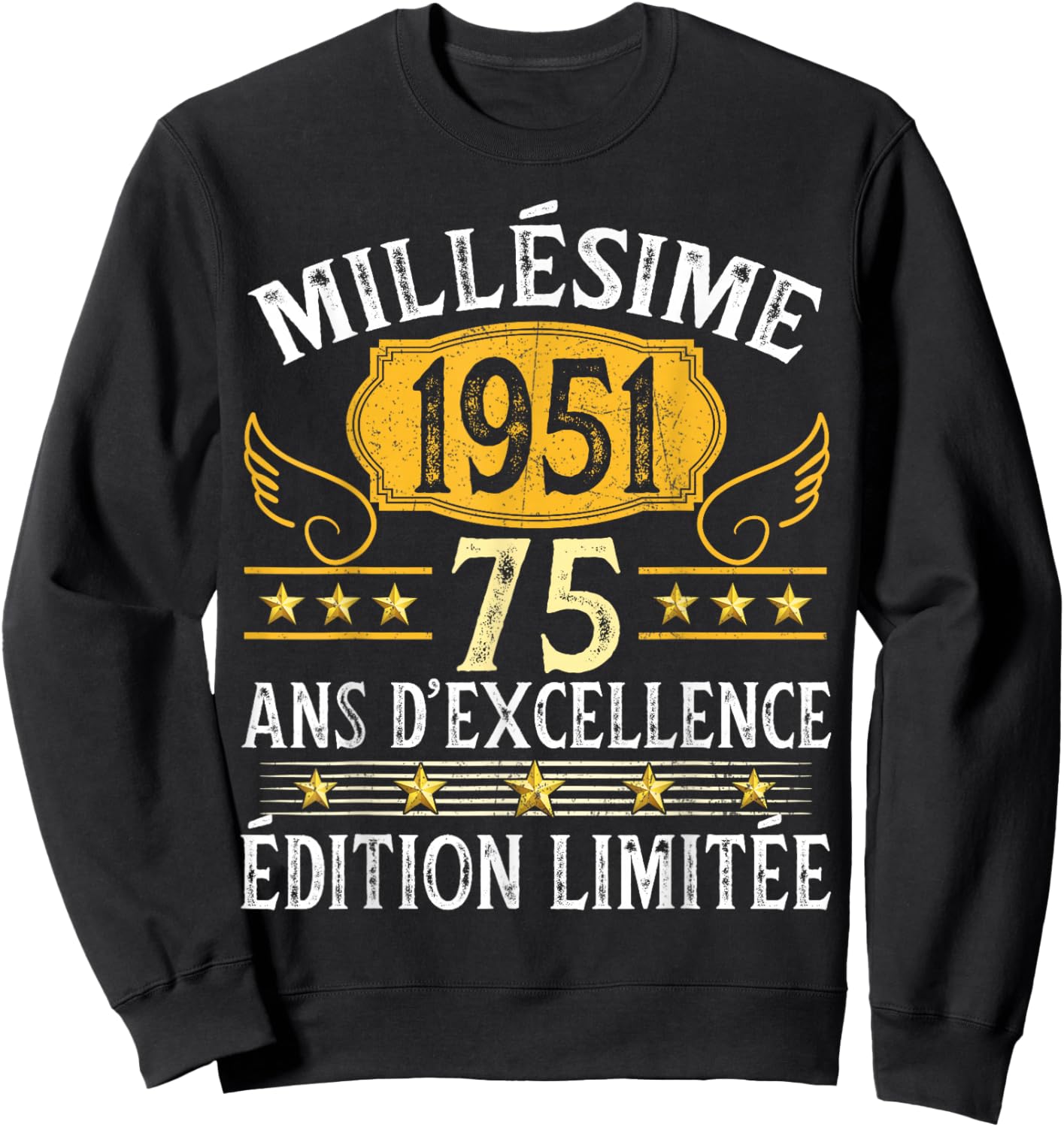 Vintage 1951 75 Years Birthday Man Woman Vintage 1951 Sweatshirt - Sweatshirt | Black