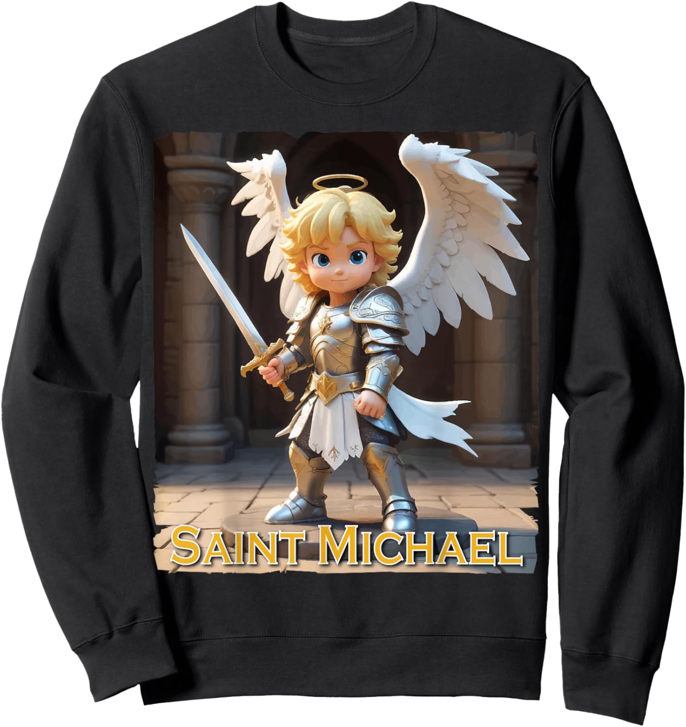 Saint Michael the Archangel for Kids Catholic Boys Cute Sweatshirt - Sweatshirt | Black
