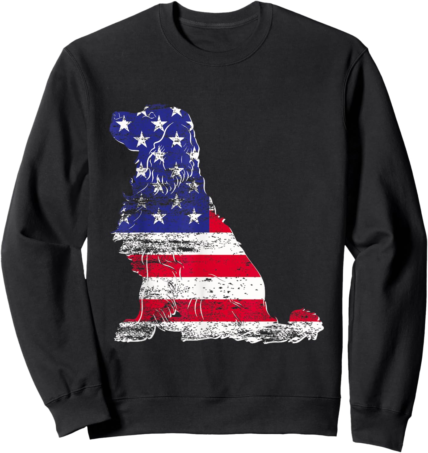 Golden Retriever American Flag USA Fan Dog Owner USA Flag Sweatshirt - Sweatshirt | Black