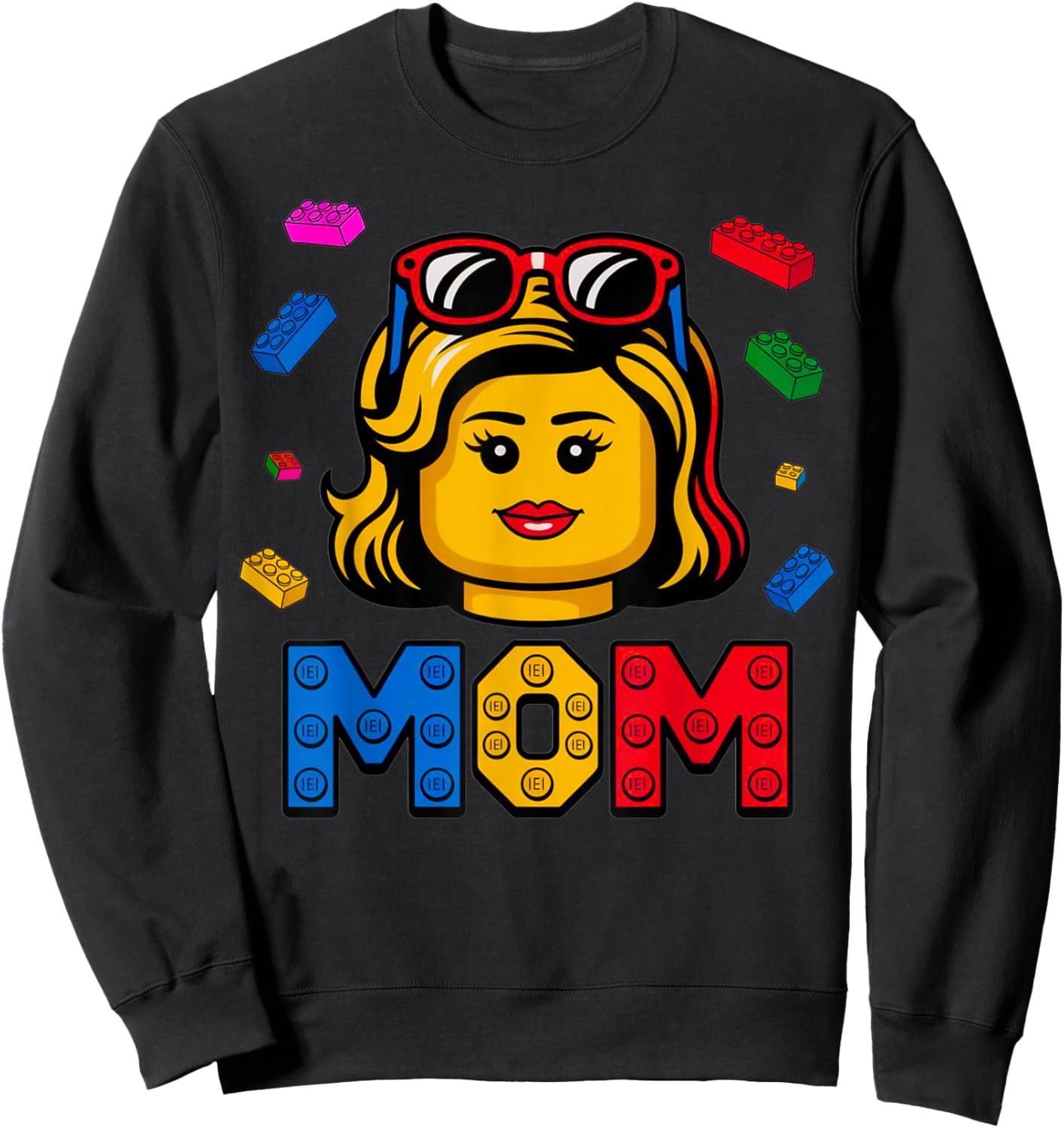 Family Mom Master Builder Building Bricks Blocks Mothers Day Sweatshirt - Sweatshirt | Black