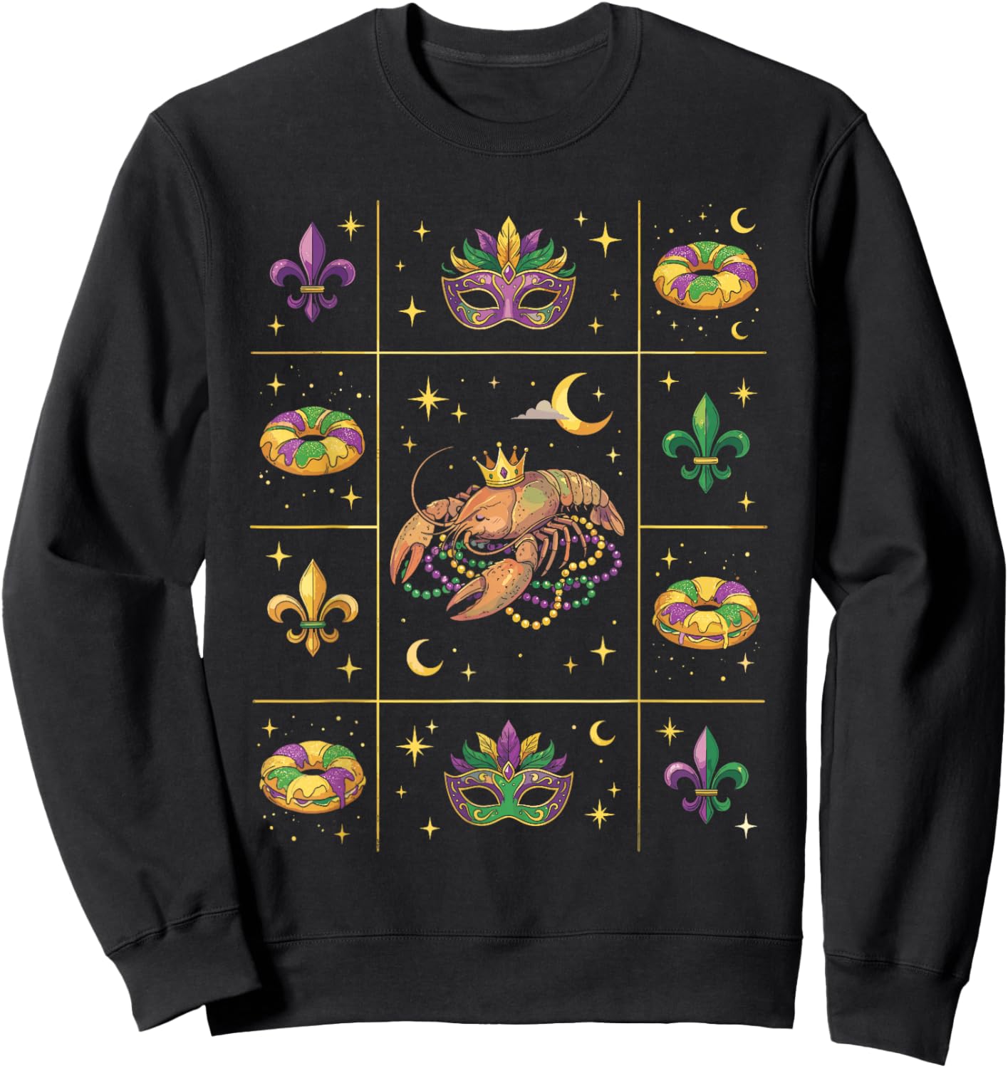 Crayfish Carnival Mardi Gras Sweatshirt - Sweatshirt | Black