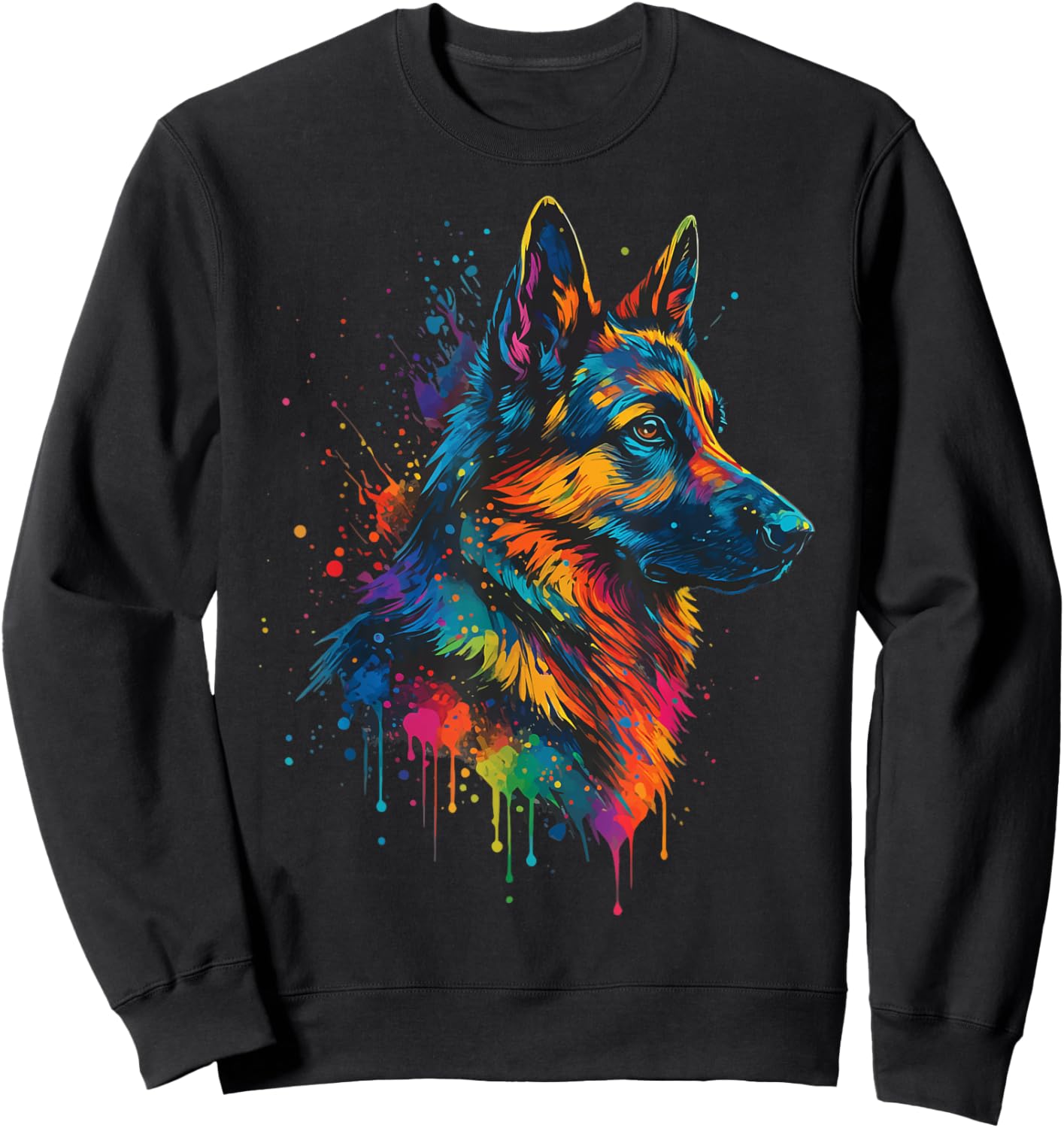 German Shepherd Colorful Sweatshirt - Sweatshirt | Black