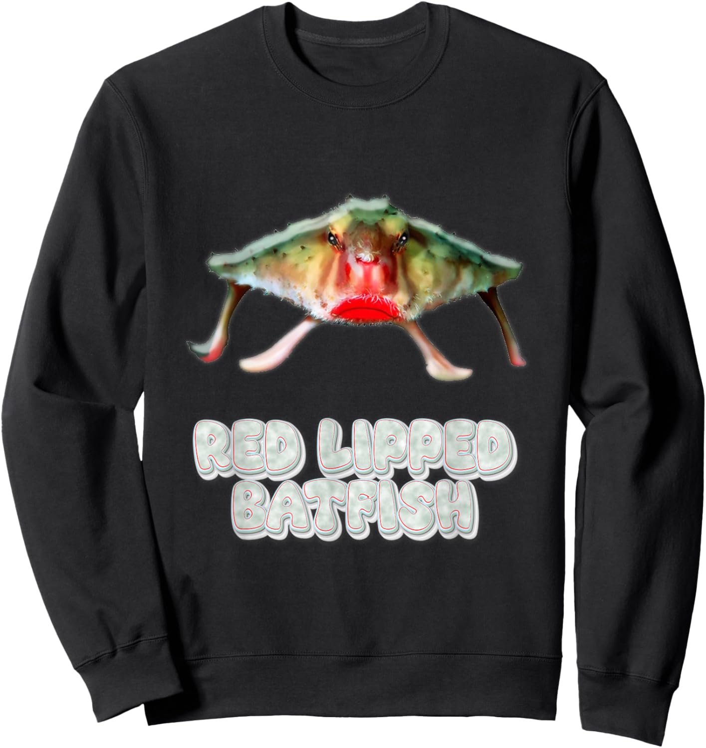 Red Lipped Batfish Photo Sweatshirt - Sweatshirt | Black