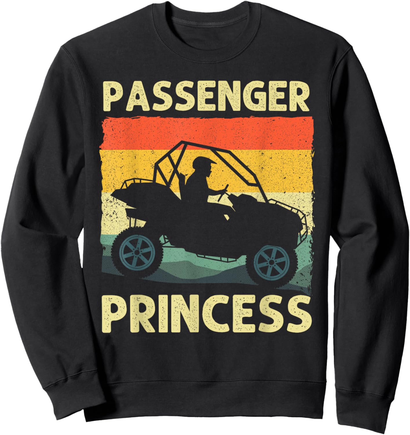 Funny SxS Art Girl SxS UTV Offroading Side By Side Sweatshirt - Sweatshirt | Black