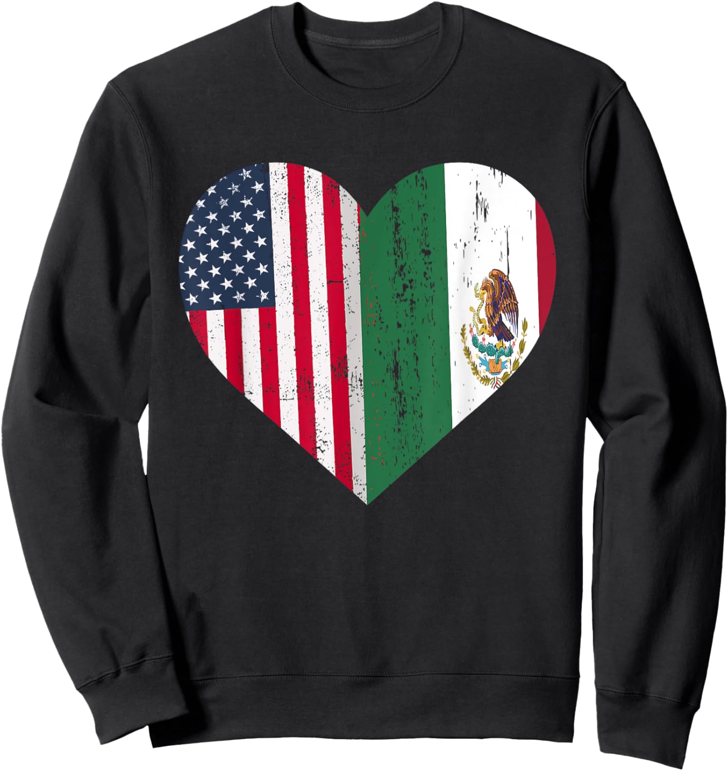 Mexico US Flag Patriot Mexican Flag American Flag Sweatshirt - Sweatshirt | Black