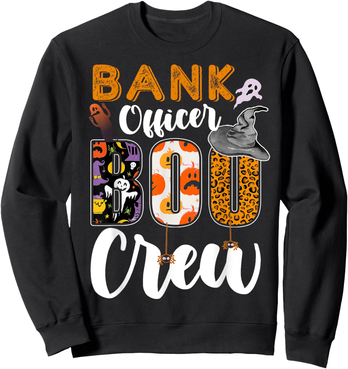 Bank Officer Boo Crew Halloween Matching Banker Sweatshirt - Sweatshirt | Black