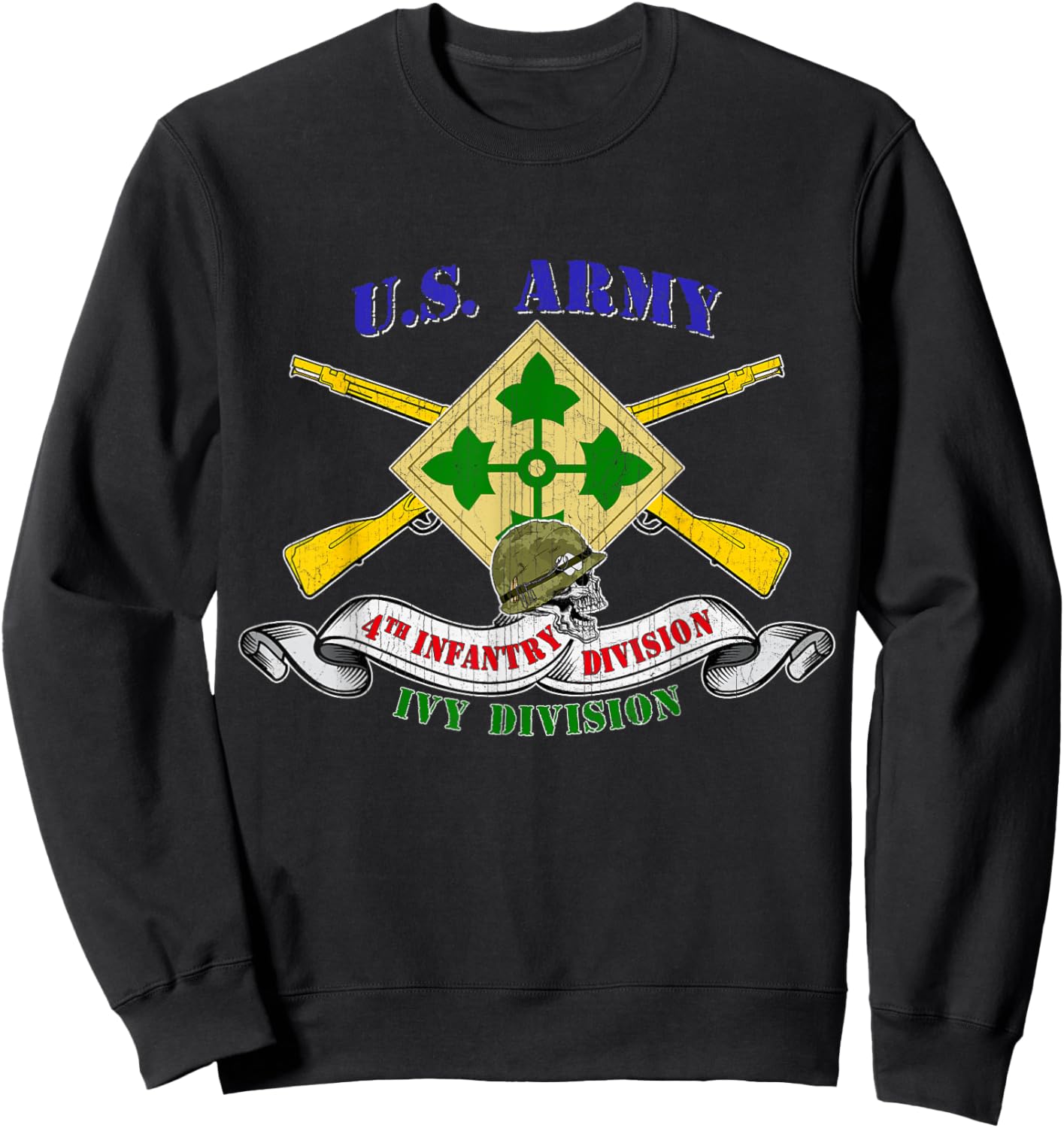 4th Infantry Division 4th ID Ivy Division Fort Carson Gifts Sweatshirt - Sweatshirt | Black
