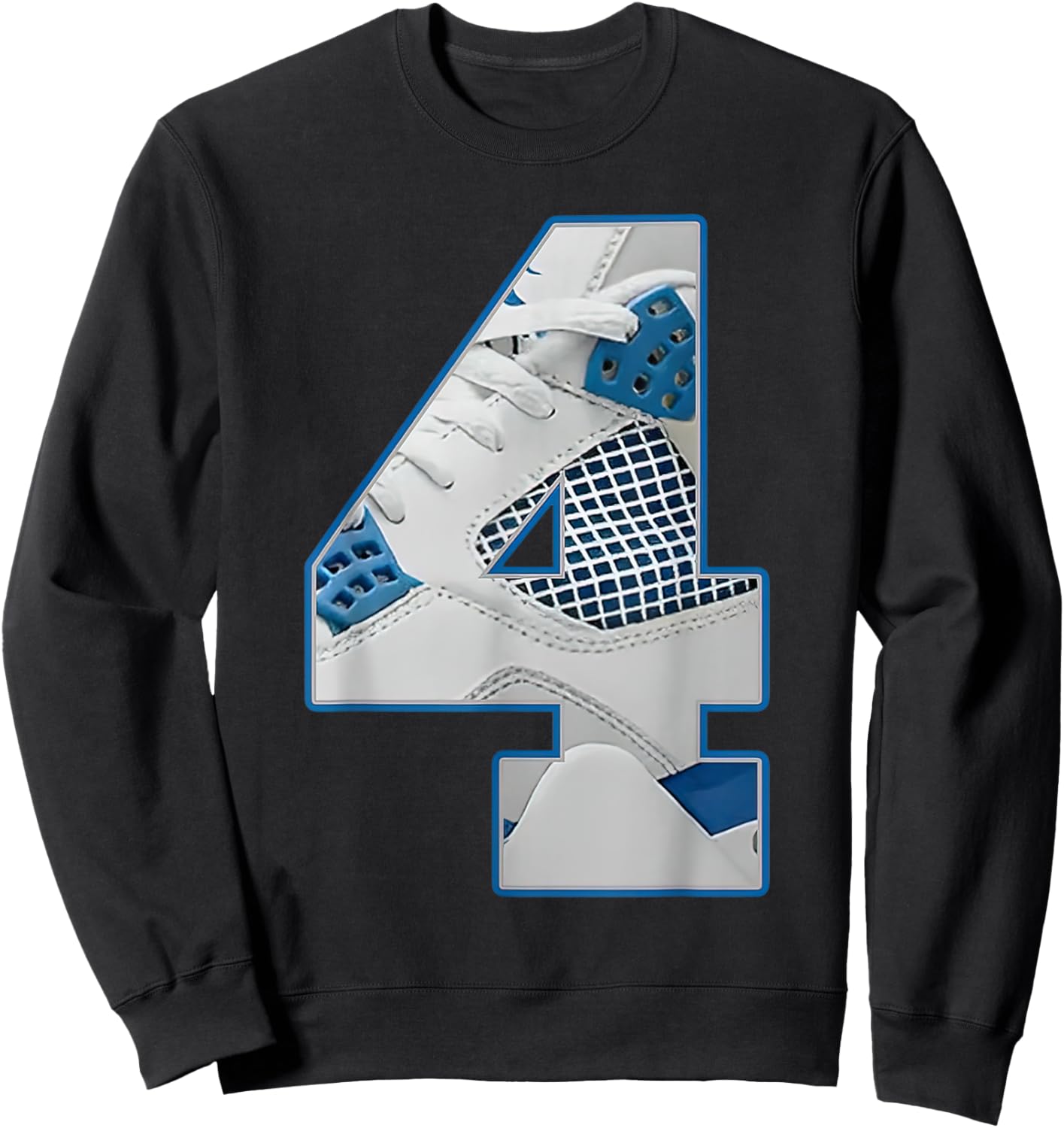 Number 4 Military Blue 4s Matching Women Sweatshirt - Sweatshirt | Black