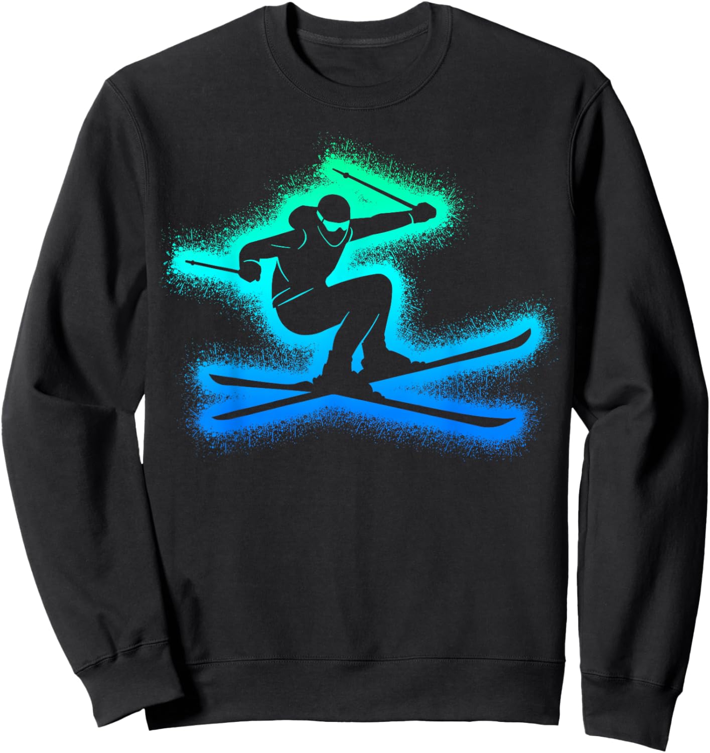 Skiing Skier Children's Boys Men's Ski Sweatshirt - Sweatshirt | Black
