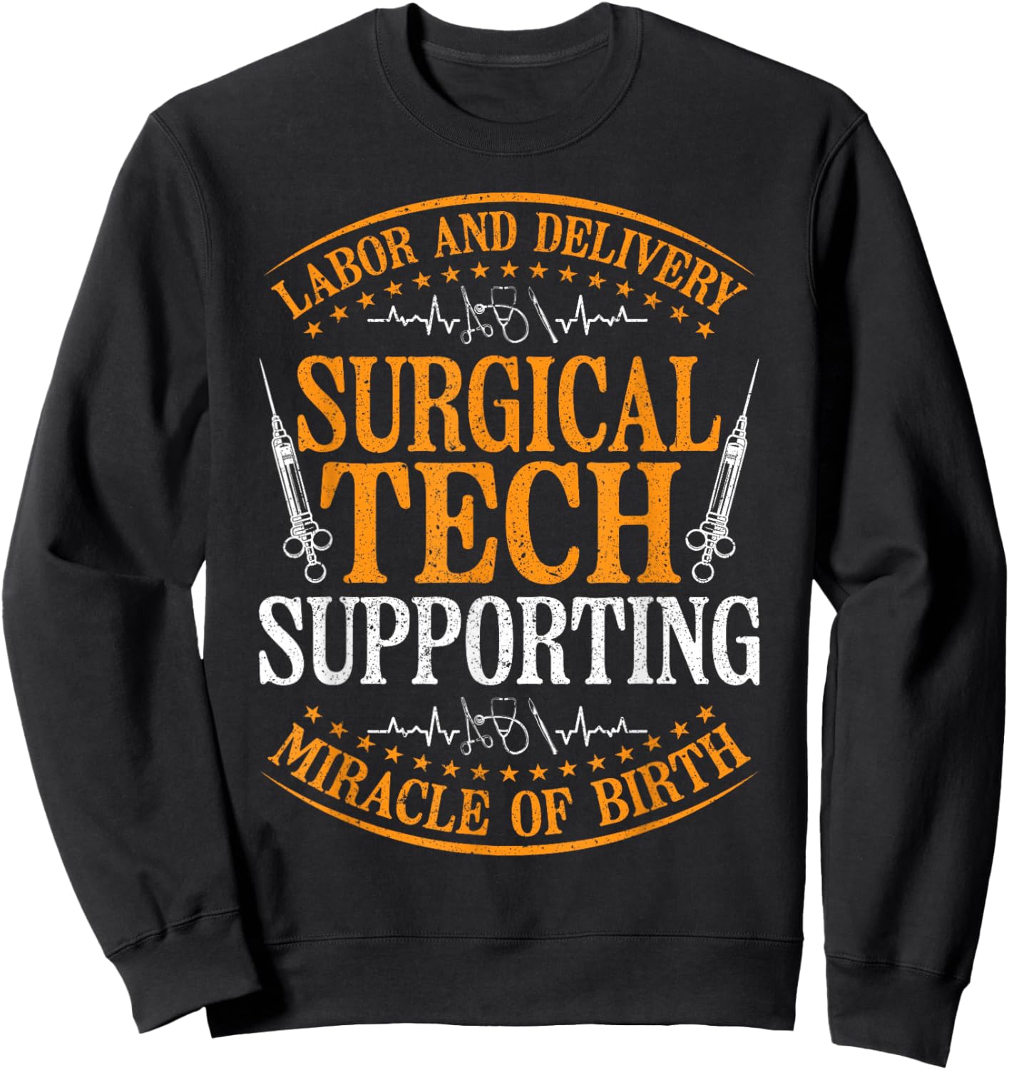Laboratory and Delivery Surgical Tech Sweatshirt - Sweatshirt | Black