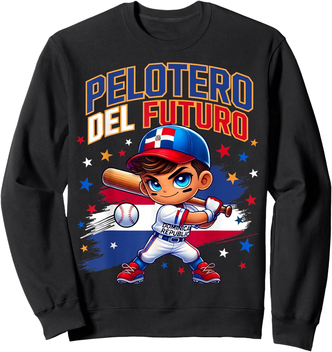 Pelotero del Futuro Republica Dominicana Flag for Boys Kids Sweatshirt - Sweatshirt | Black