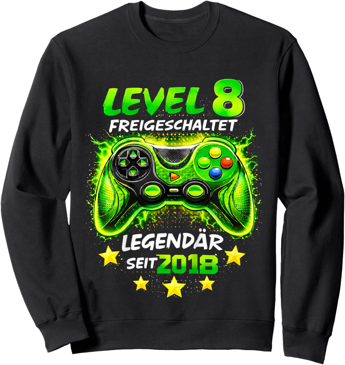 Children's Level 8 Birthday Boy Gamer Funny 2018 8th Birthday Sweatshirt - Sweatshirt | Black