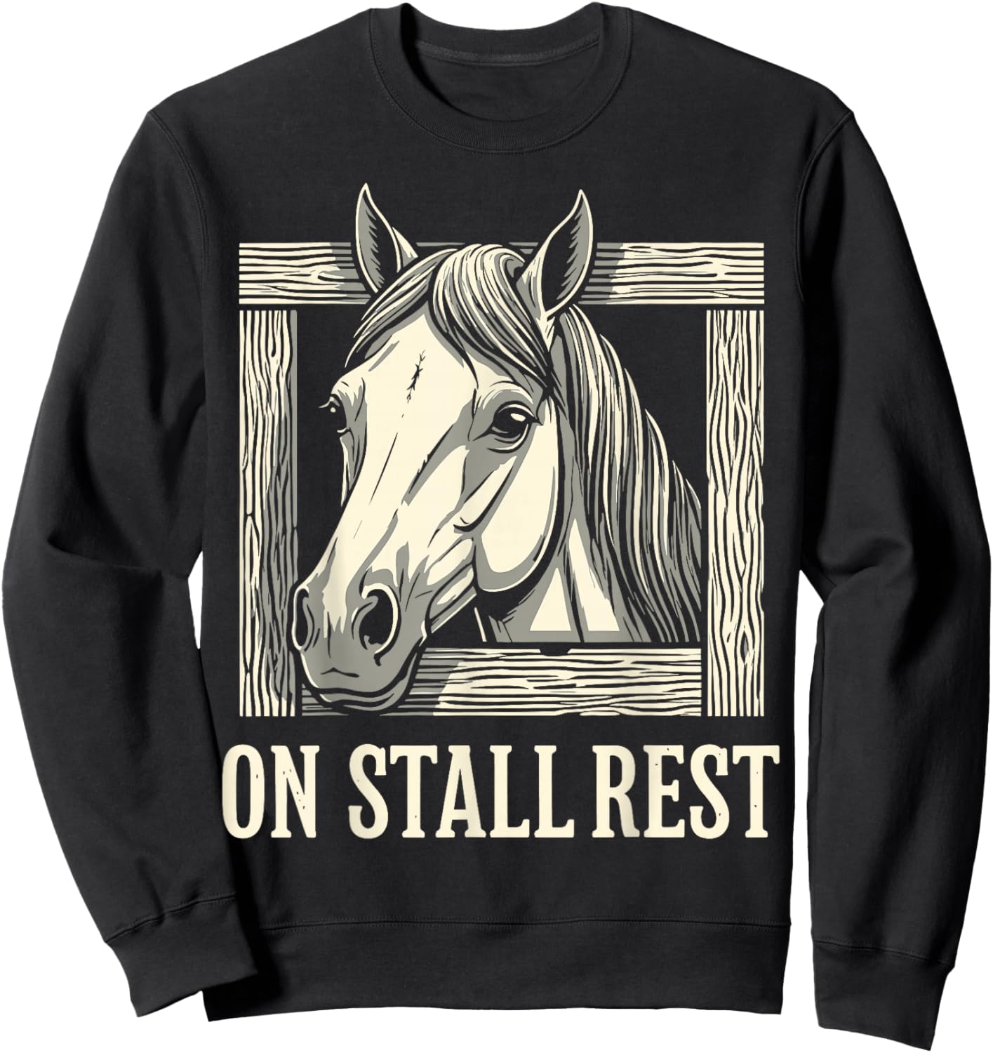 On Stall Rest, Equestrian Horse Stable, Horse Riding Sweatshirt - Sweatshirt | Black