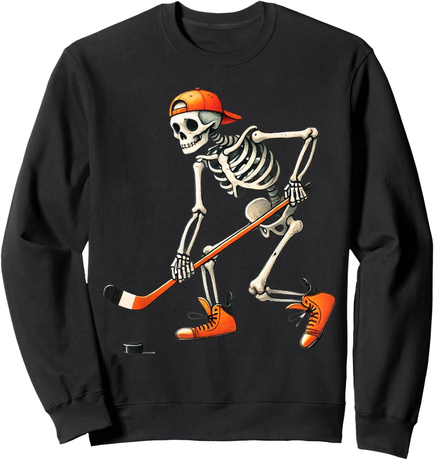 Skeleton Hockey Halloween Costume Sport Men Boys Kids Sweatshirt - Sweatshirt | Black