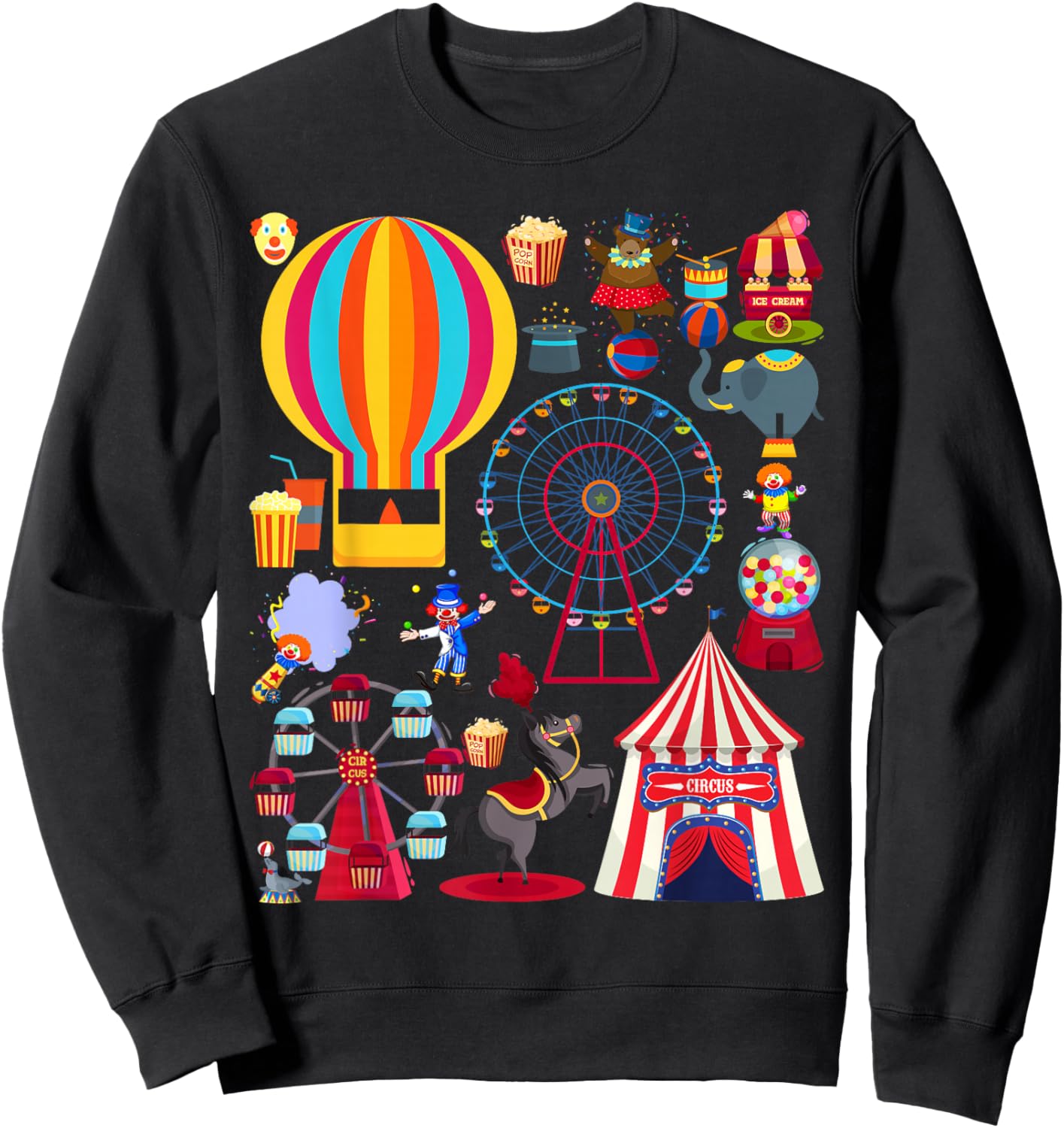 Circus Love Heart Ringmaster Party Circus Men Women Kids Boy Sweatshirt - Sweatshirt | Black
