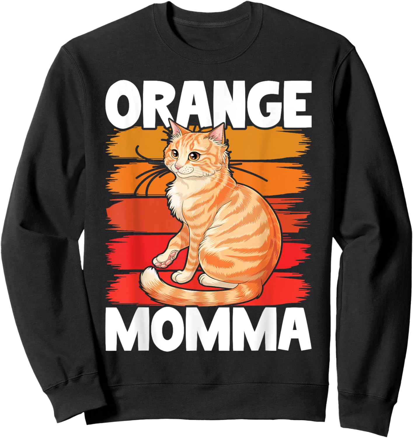 Tabby Cat Orange Cat Mom Orange Momma Sweatshirt - Sweatshirt | Black